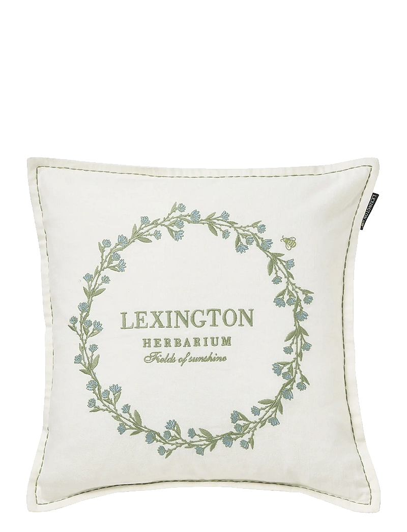 Lexington Home - Wreath Linen/Cotton Logo Pillow Cover - kissenbezüge - white/eucalyptus/blue - 0