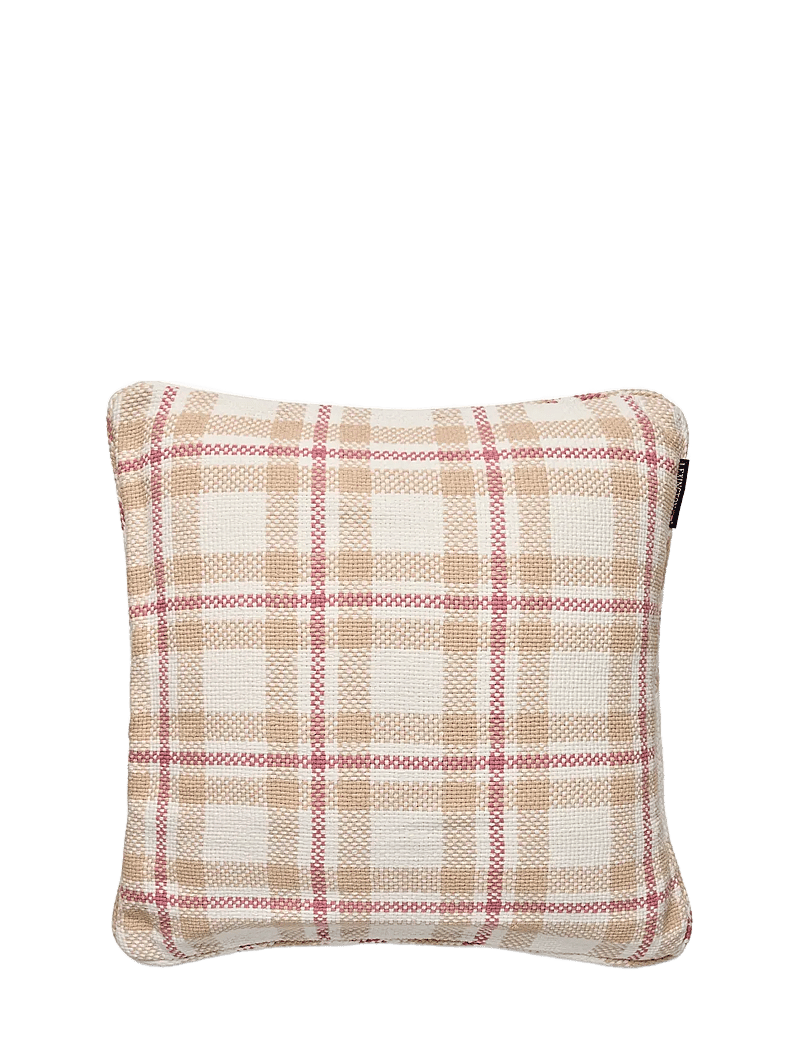 Lexington Home - Checked Organic Heavy Cotton Pillow Cover - køb efter pris - beige/white/pink - 0