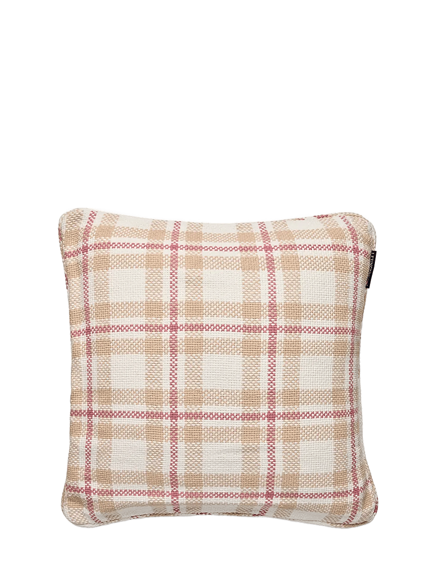 Lexington Home - Checked Organic Heavy Cotton Pillow Cover - padjakatted - beige/white/pink - 0