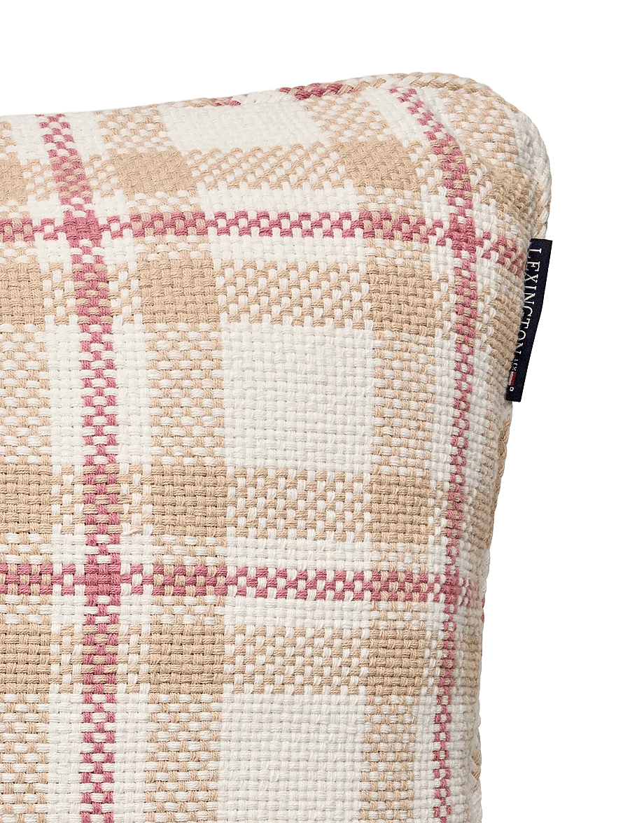 Lexington Home - Checked Organic Heavy Cotton Pillow Cover - padjakatted - beige/white/pink - 1