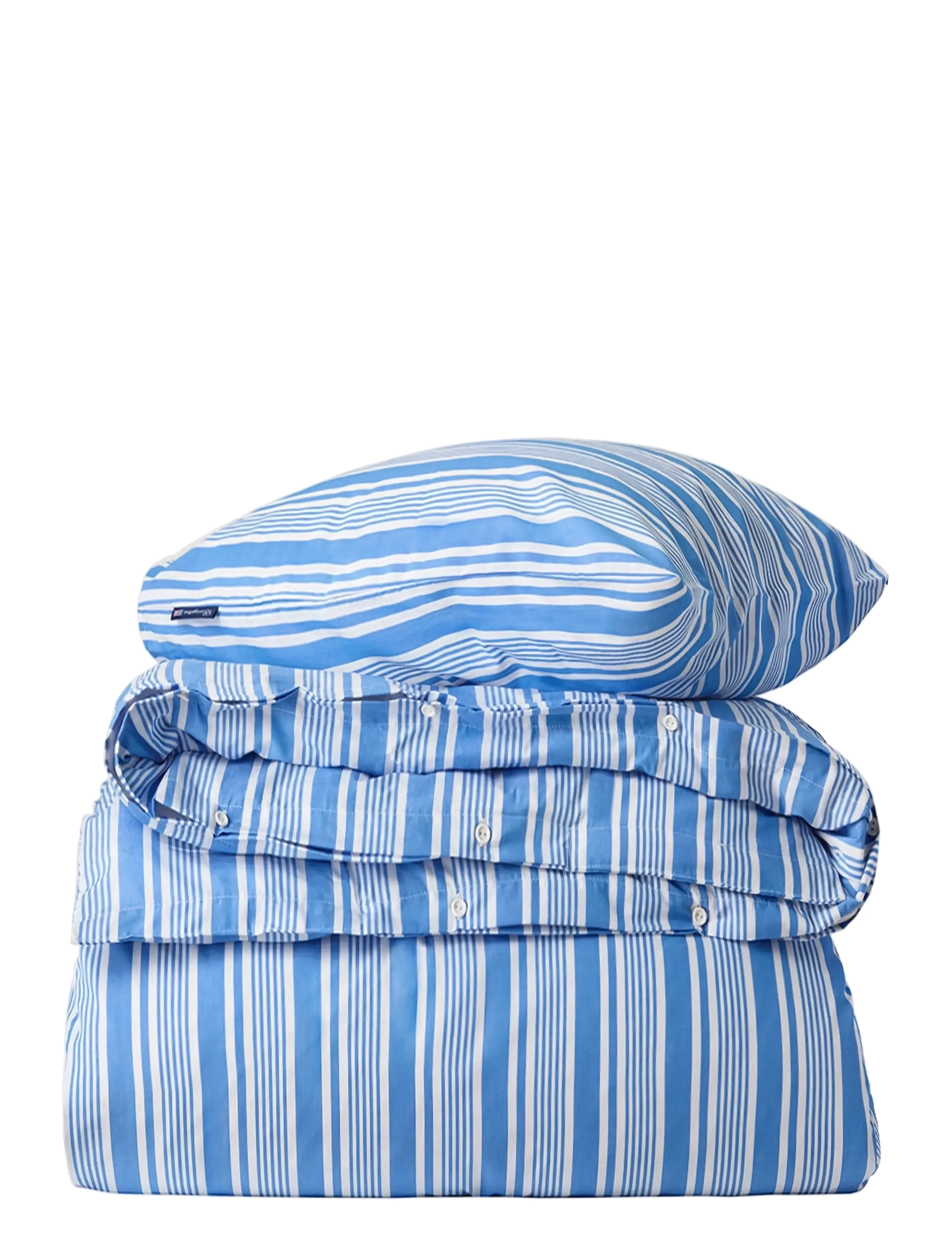 Lexington Home Blue/White Striped Cotton Poplin Bed Set - Tekstiler - BLUE/WHITE / blue