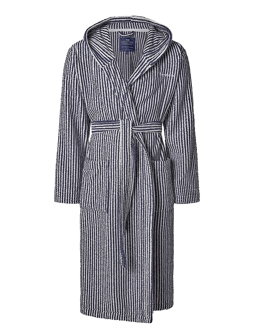 Lexington Home - Quinn Unisex Cotton-Mix Hoodie Robe - alltags-style - navy/white - 0
