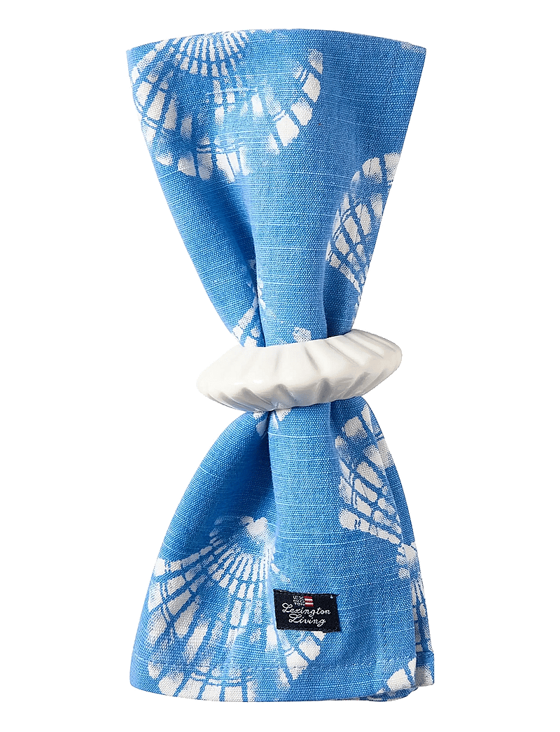 Lexington Home - Shell Printed Organic Cotton Napkin - linased ja puuvillased salvrätikud - blue/white - 0