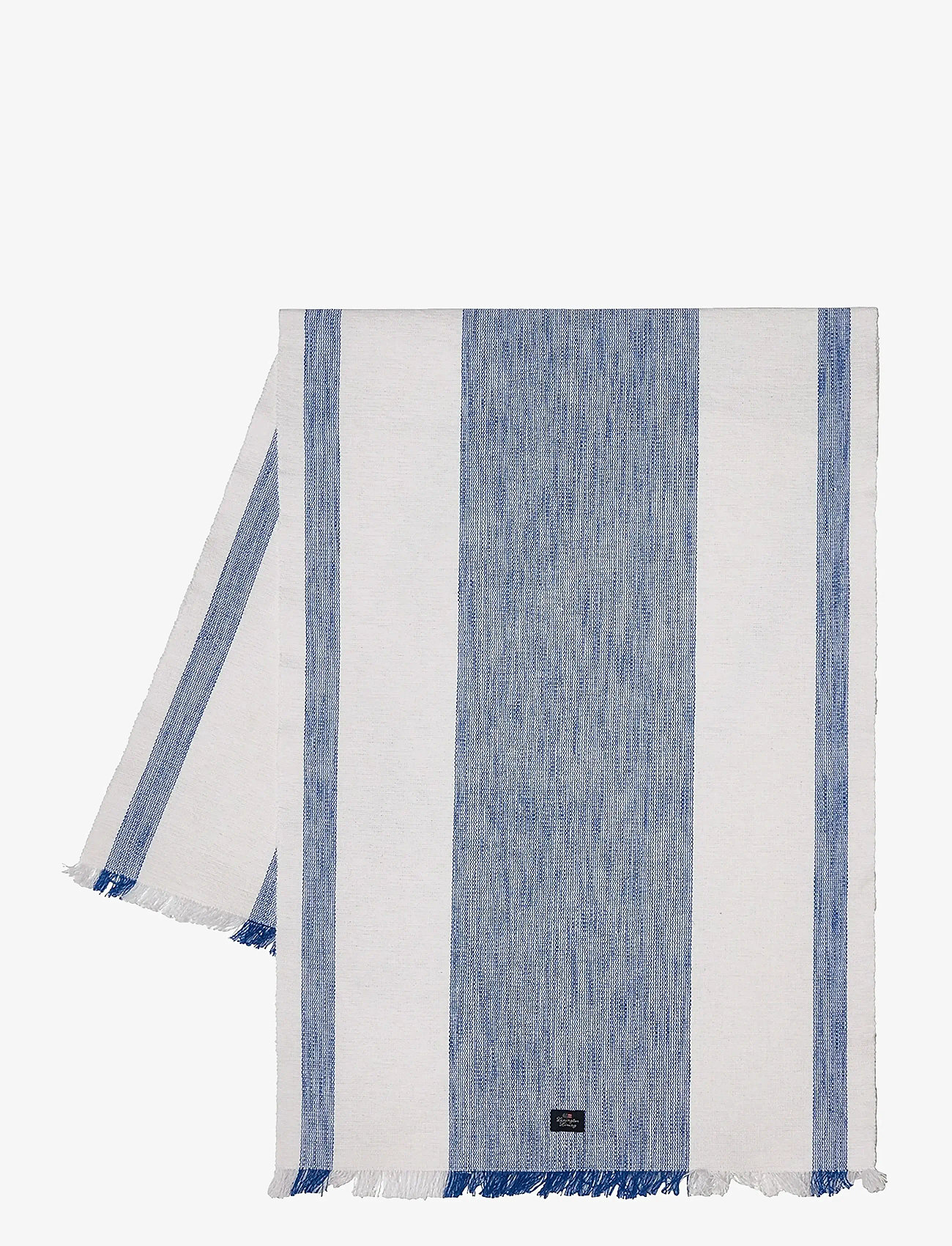 Lexington Home - Striped Organic Cotton Runner with Fringes - duge & bordløbere - blue/white - 0