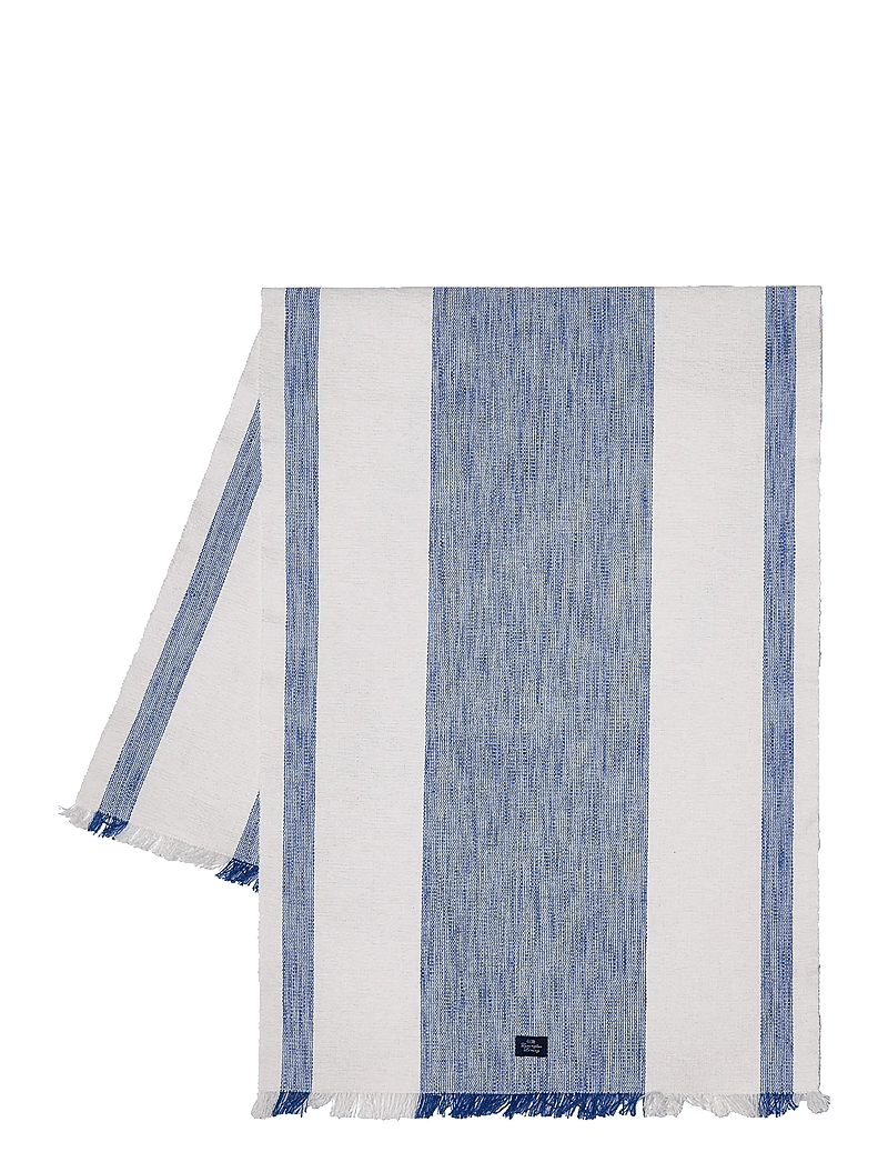 Lexington Home - Striped Organic Cotton Runner with Fringes - bordsdukar & löpare - blue/white - 0