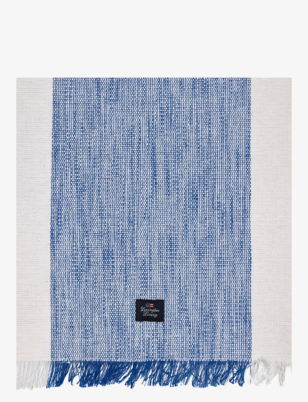 Lexington Home - Striped Organic Cotton Runner with Fringes - duge & bordløbere - blue/white - 1