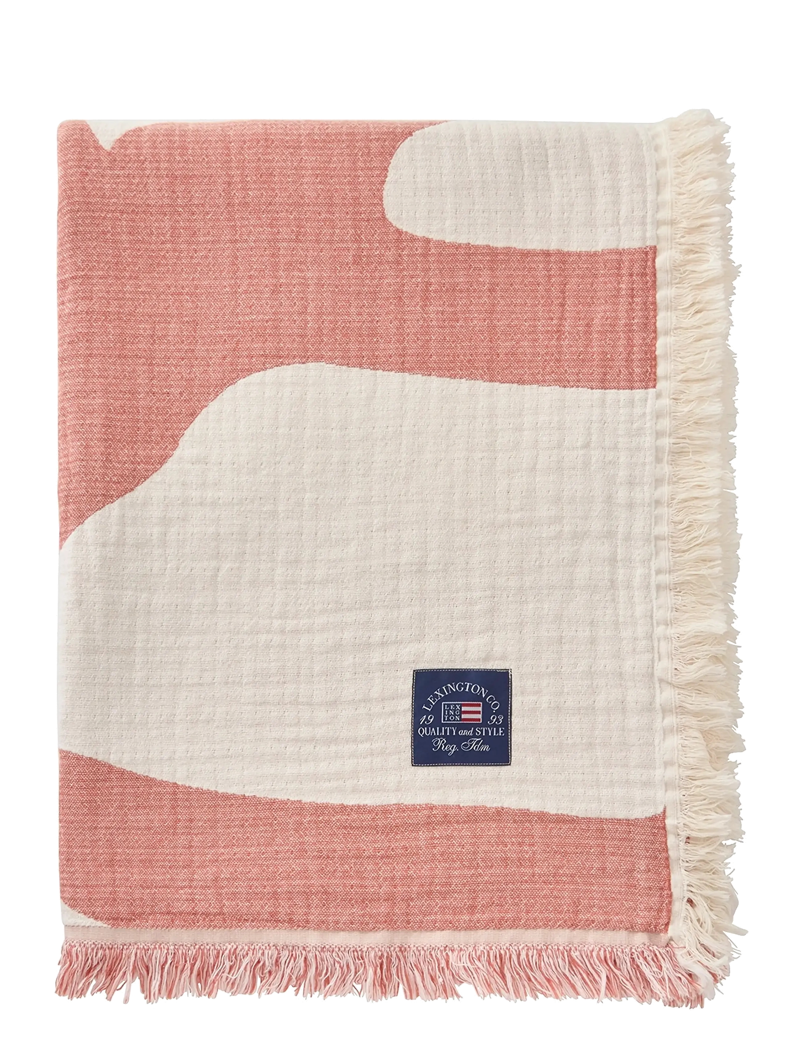 Lexington Home Coral Jacquard Organic Cotton Blanket - All products - WHITE/CORAL / coral