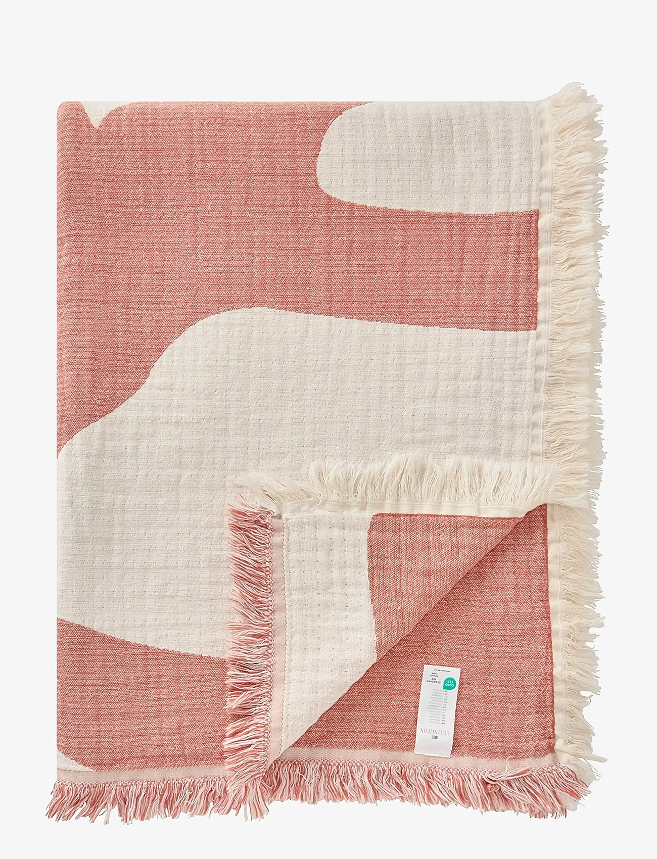 Lexington Home - Coral Jacquard Organic Cotton Blanket - blankets & throws - white/coral - 1
