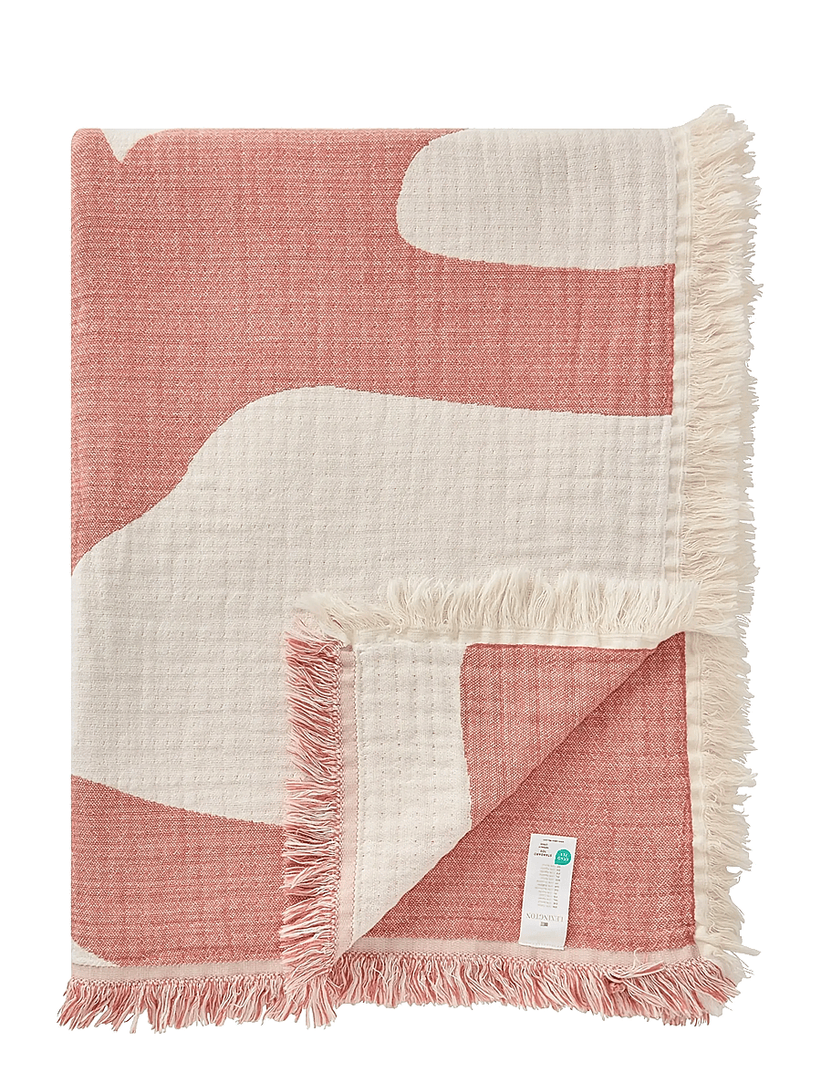 Lexington Home - Coral Jacquard Organic Cotton Blanket - pleedid - white/coral - 1