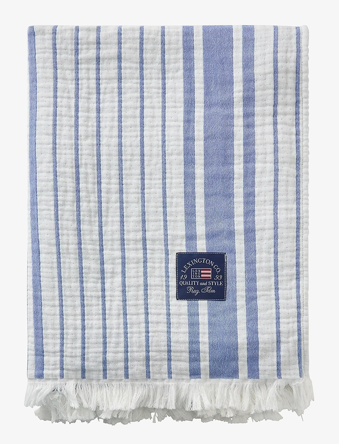 Lexington Home - Striped Organic Cotton Throw - køb efter pris - white/blue - 0