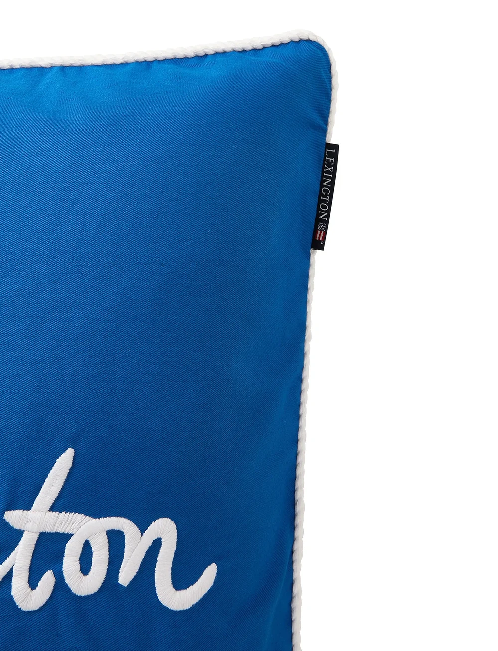 Lexington Home - Logo Organic cotton Twill Pillow Cover - pudebetræk - sea blue/white - 2