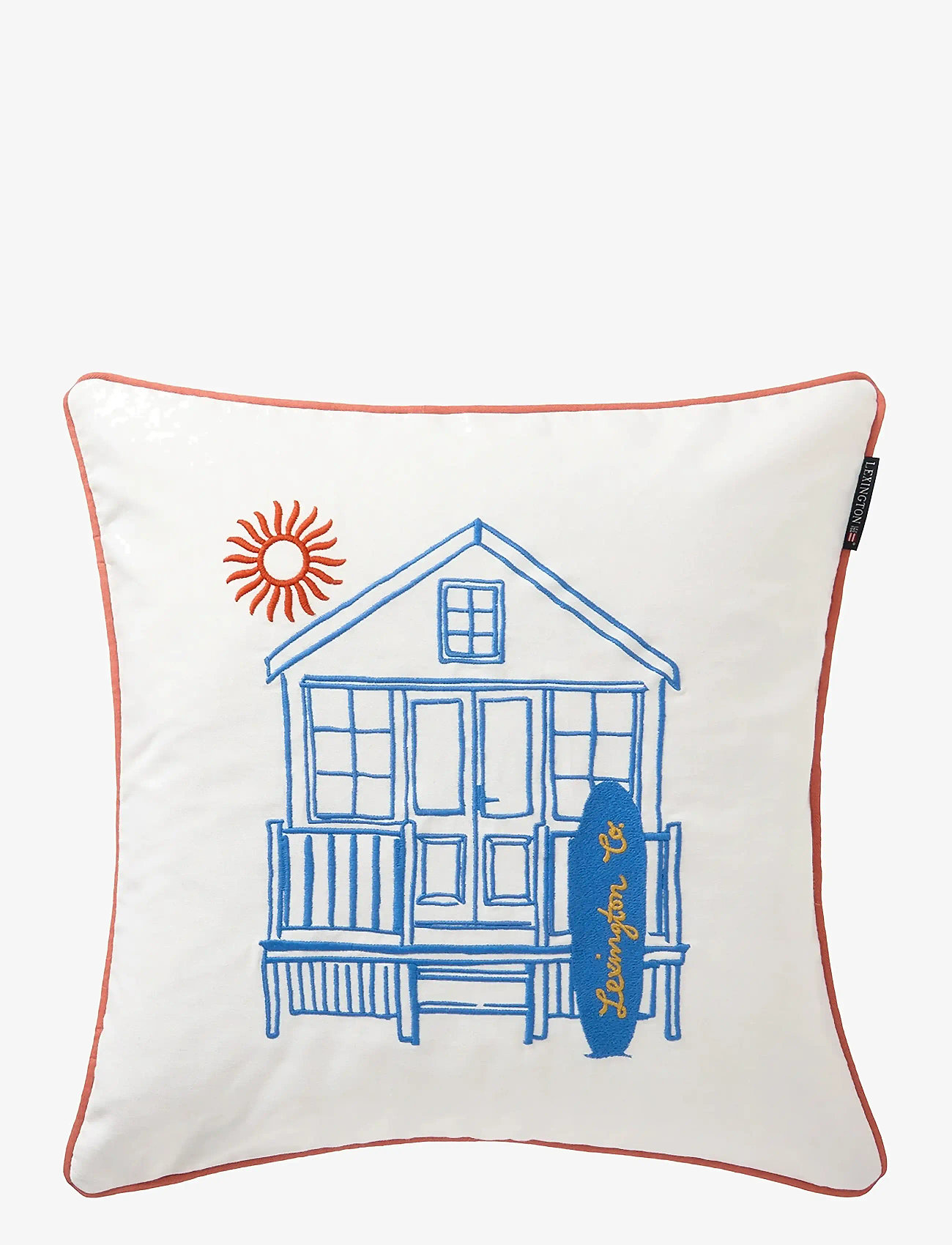 Lexington Home - Beach House Organic Cotton Twill Pillow Cover - kissenbezüge - white/blue/coral - 0