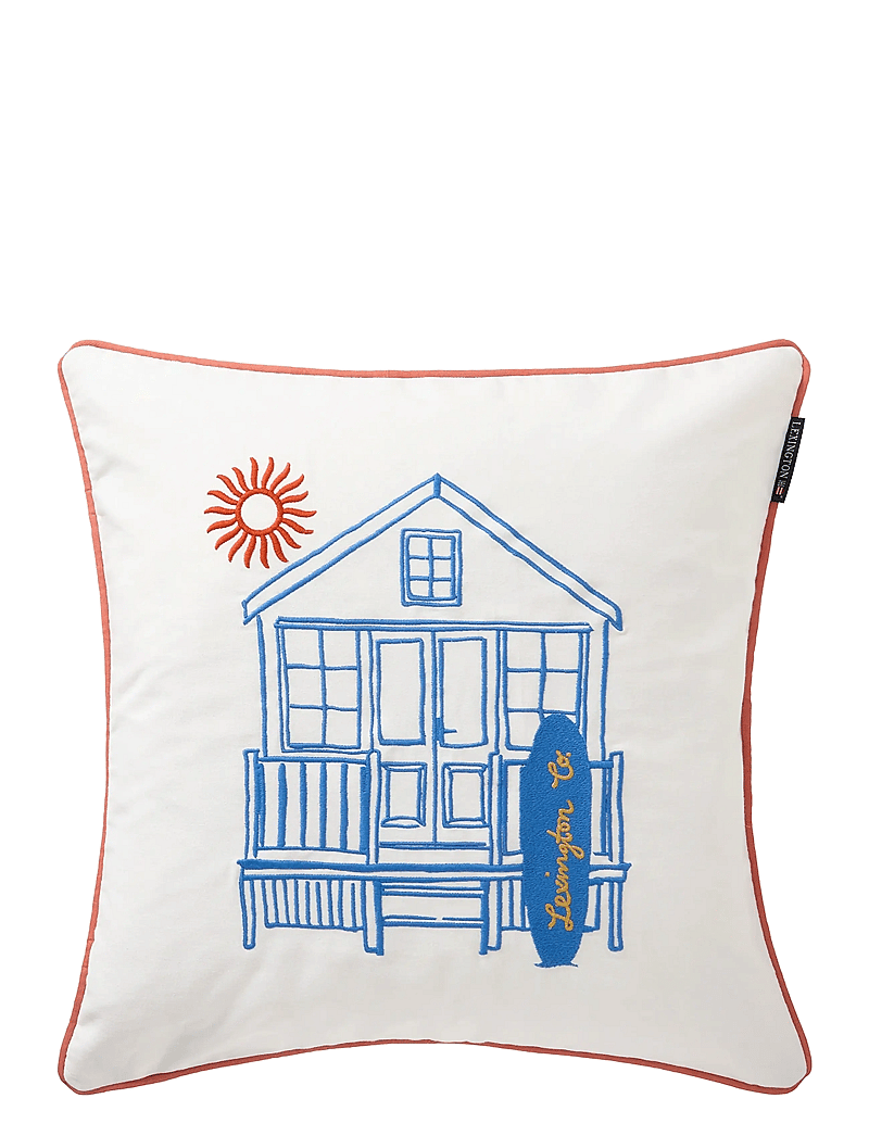 Lexington Home - Beach House Organic Cotton Twill Pillow Cover - kissenbezüge - white/blue/coral - 0