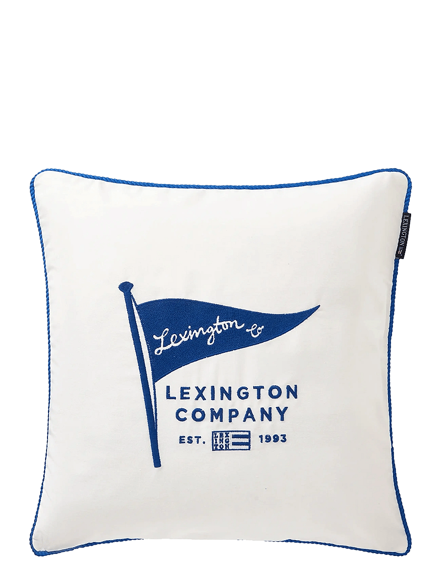 Lexington Home - Flag Organic Cotton Twill Pillow Cover - white/sea blue - 0