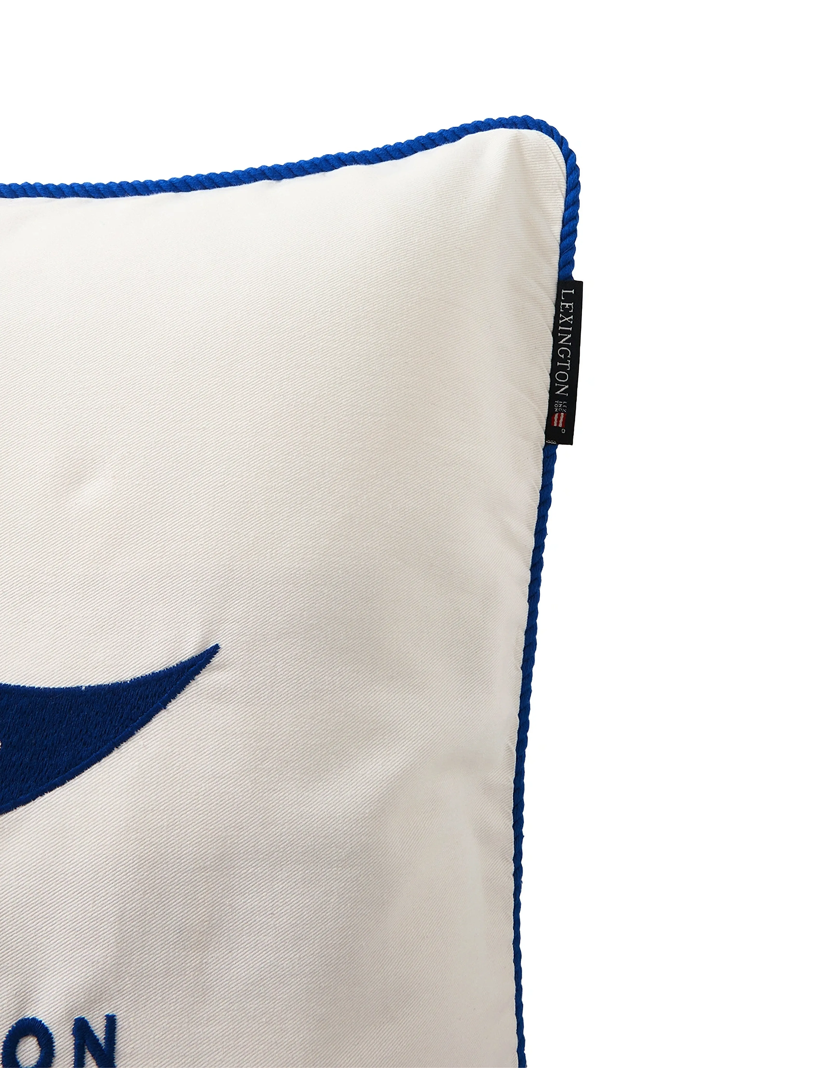 Lexington Home - Flag Organic Cotton Twill Pillow Cover - white/sea blue - 2