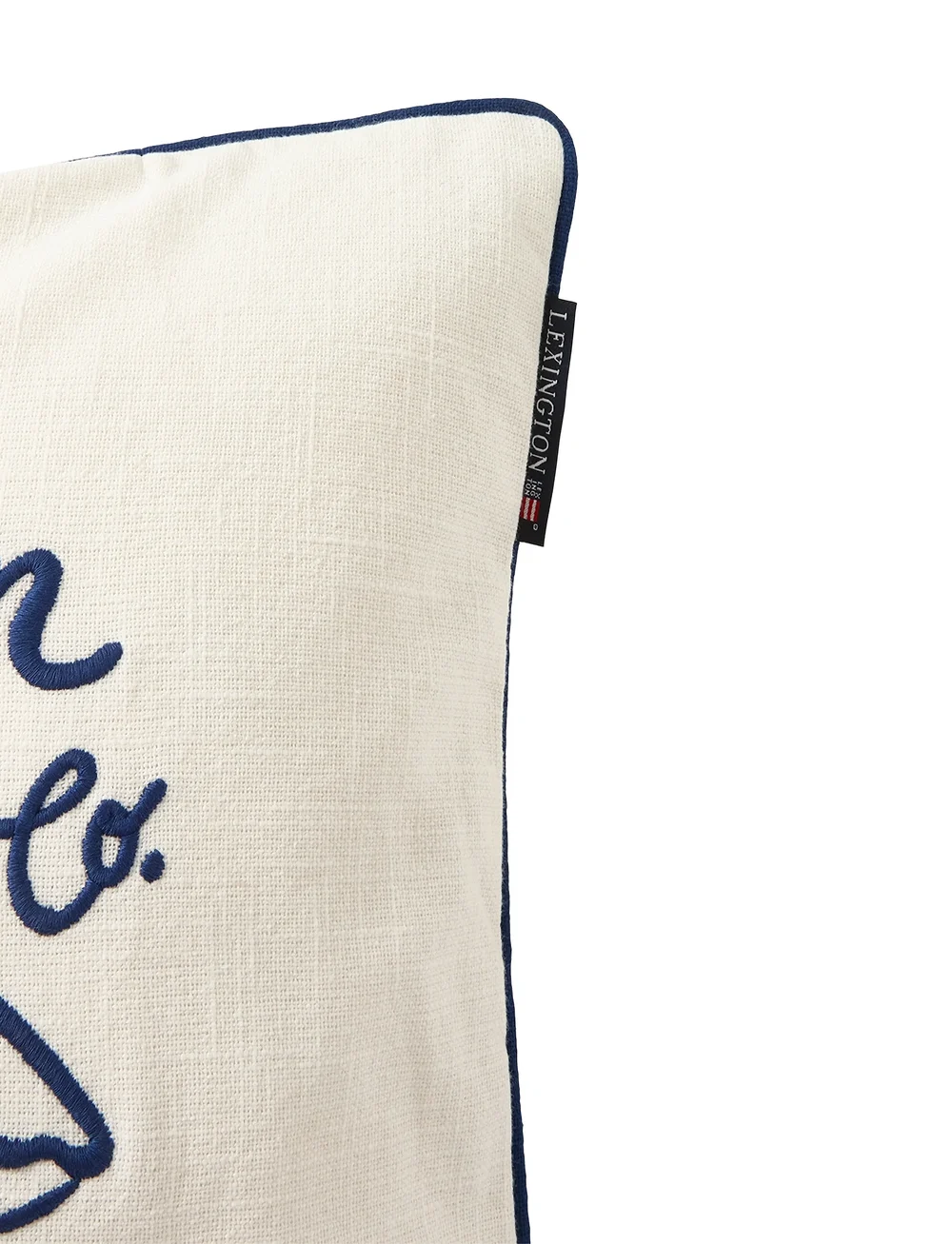 Lexington Home - Beach Life Organic Cotton Canvas Pillow Cover - pudebetræk - white/navy/red - 2