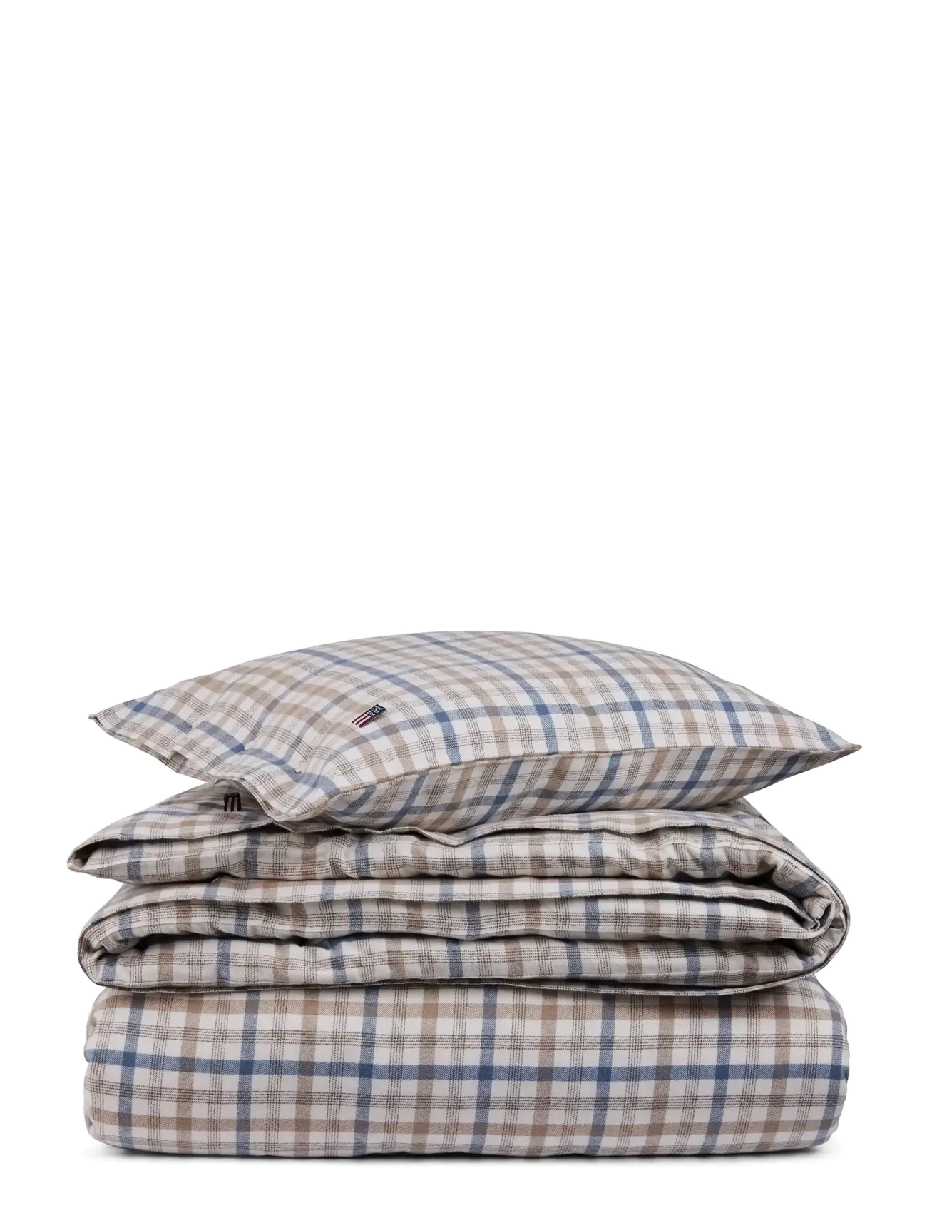 Lexington Home - Checked Cotton Flannel Bed Set - osta hinna alusel - misty blue/beige/white - 0