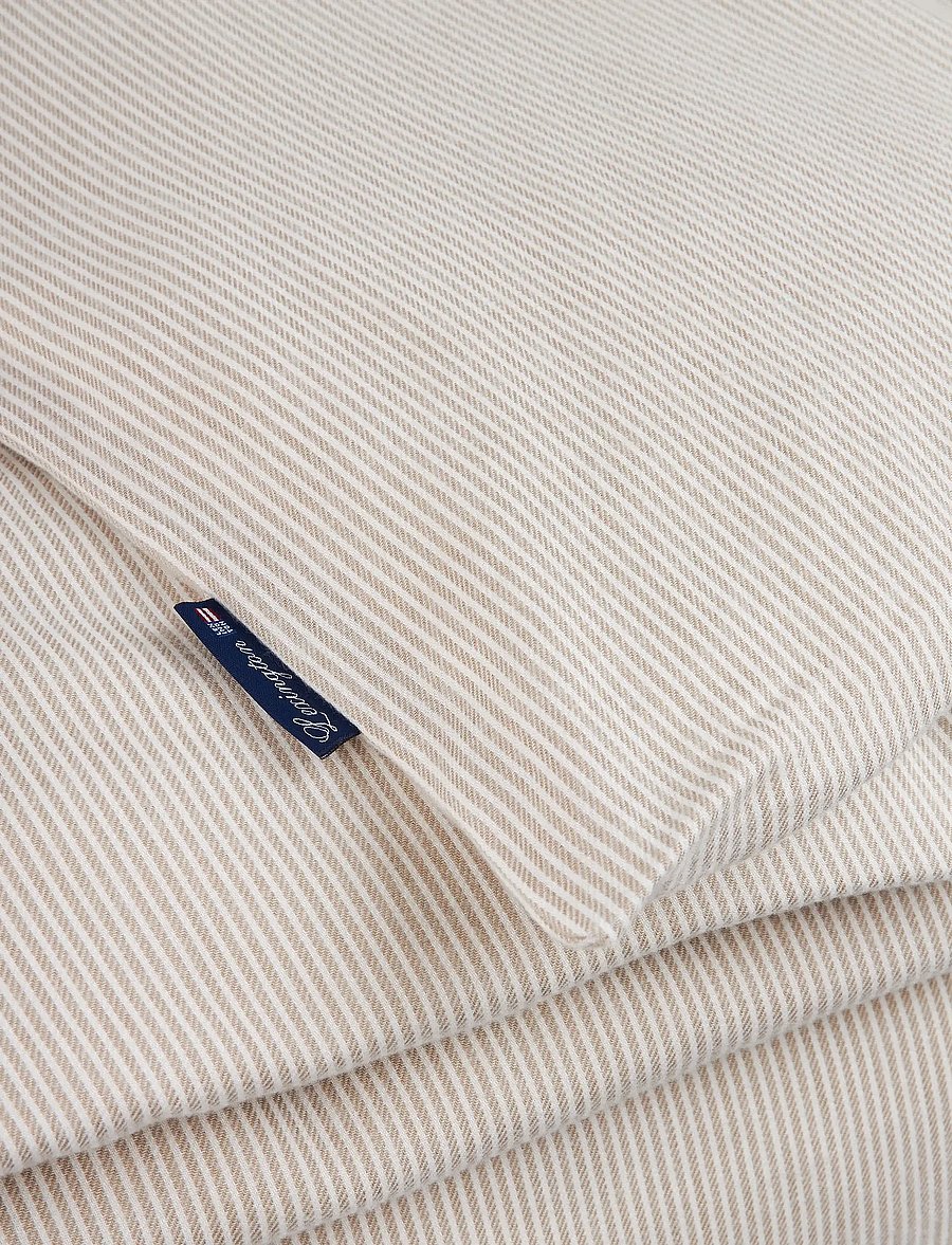 Lexington Home - Striped Lyocell Flannel Bed Set - osta hinna alusel - beige/white - 1
