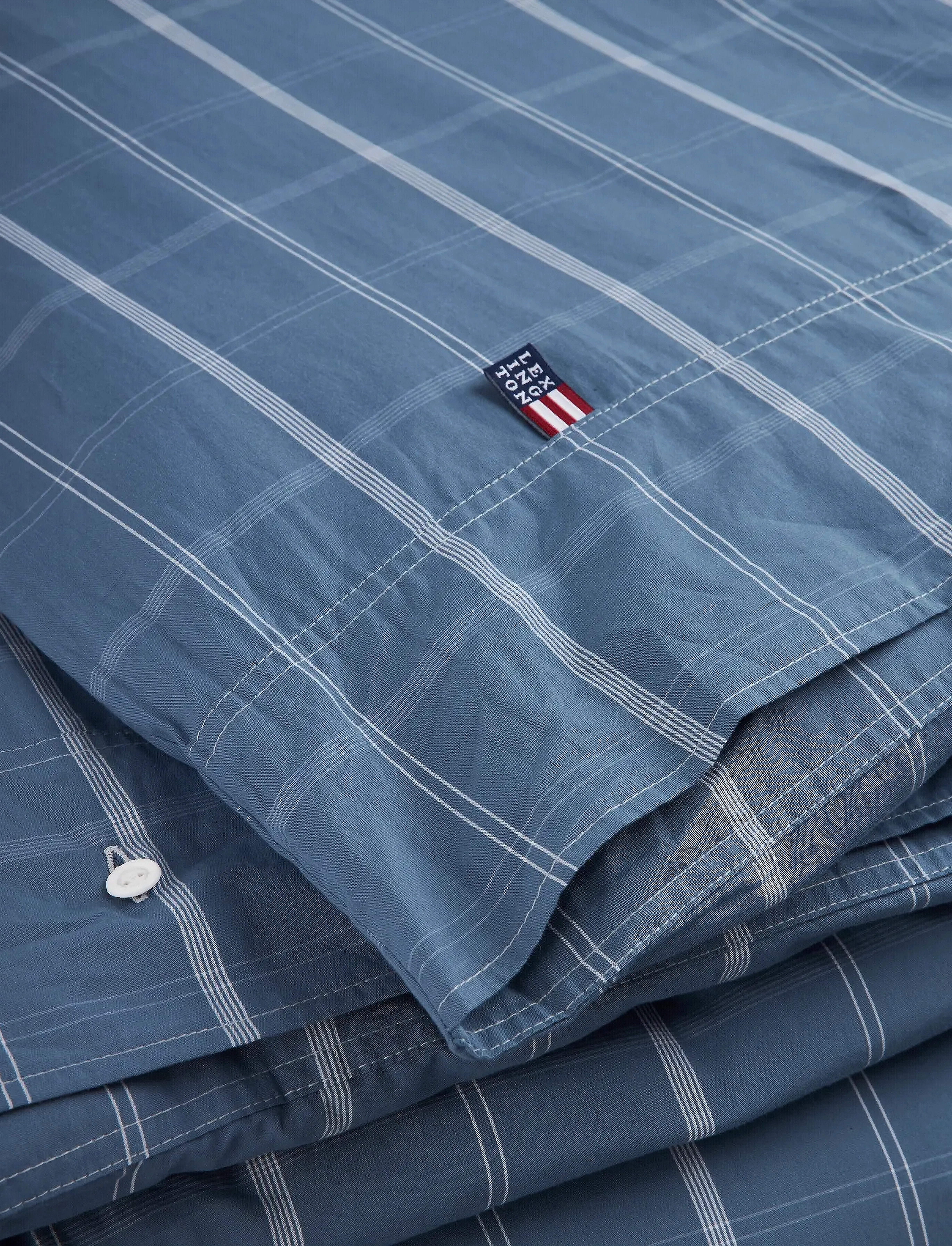 Lexington Home - Checked Cotton Poplin Bed Set - köp efter pris - misty blue/white - 2
