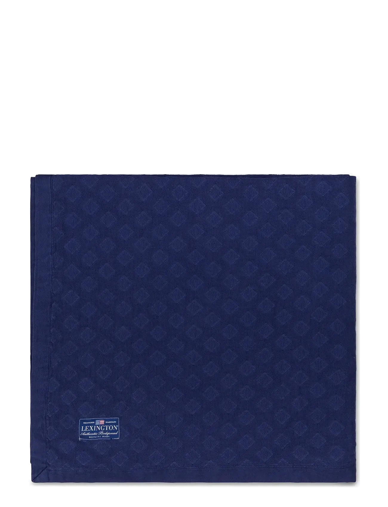 Lexington Home Diamond Jacquard Organic Cotton Bedspread - Sovrumstextilier - DARK BLUE / blue