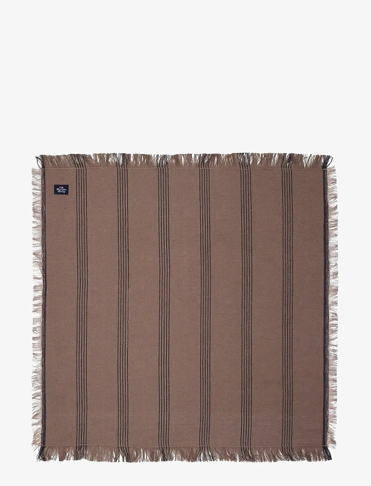 Lexington Home - Striped Linen/Cotton Napkin with Fringes - linen- & cotton napkins - stone/black - 0