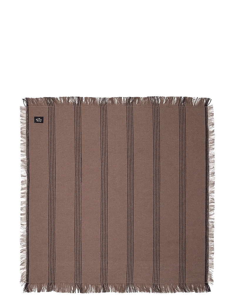 Lexington Home - Striped Linen/Cotton Napkin with Fringes - linen- & cotton napkins - stone/black - 0