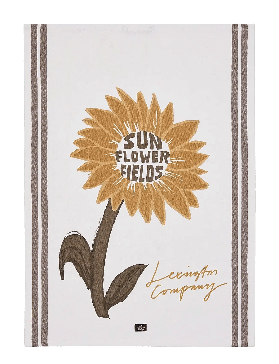 Lexington Home - Sun Flower Org Cotton Kitchen Towel - white/stone - 0