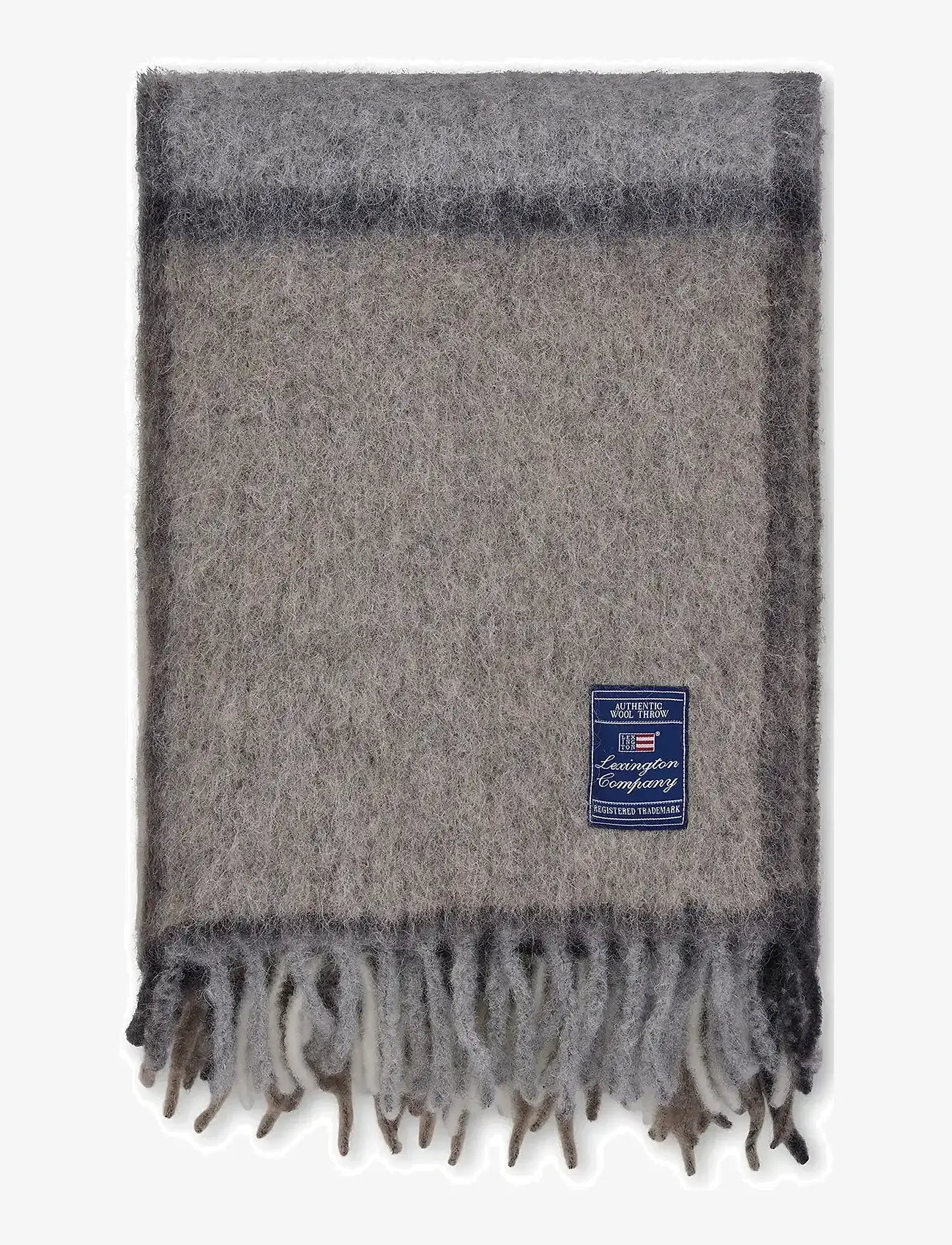 Lexington Home - Checked Mohair Mix Wool Throw - stone/beige/gray - 0