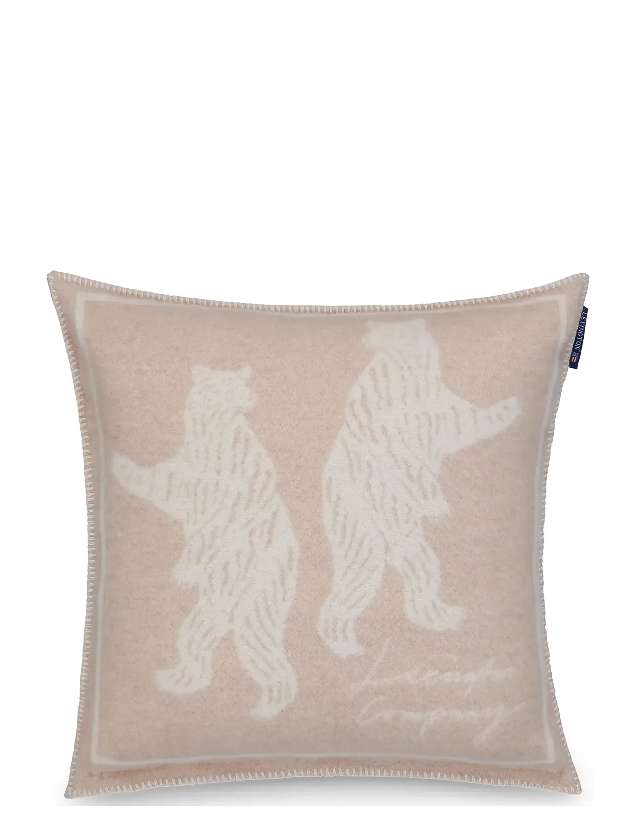 Lexington Home Bears Jacquard Recycled Wool Pillow Cover, 50X50, Bedtextiles, Beige - Cases, Homeware