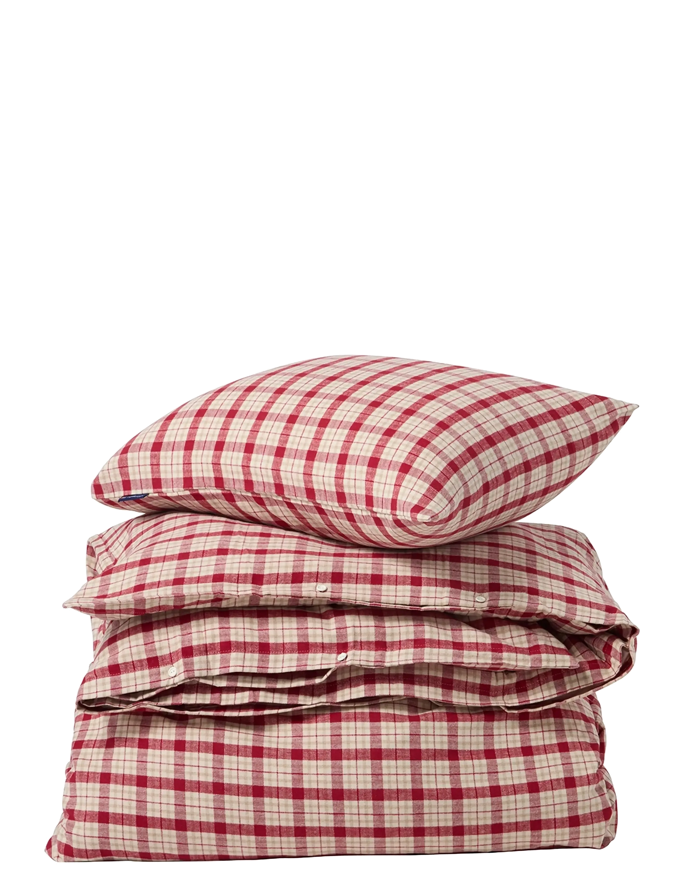 Lexington Home RedBeige Checked Cotton Flannel Bed Set - Påslakanset - RED/BEIGE / red