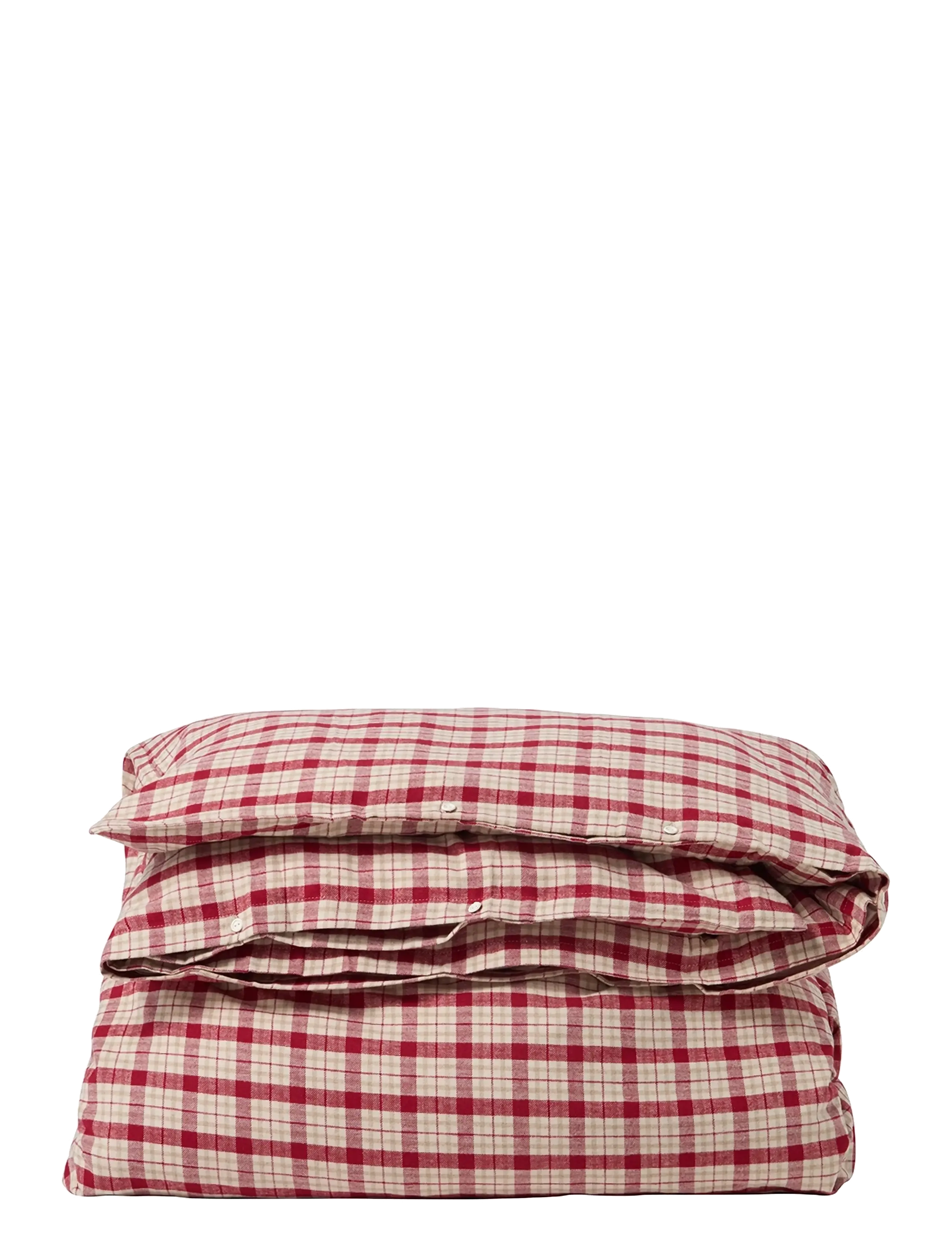 Lexington Home - RedBeige Checked Cotton Flannel Bed Set - red/beige - 2