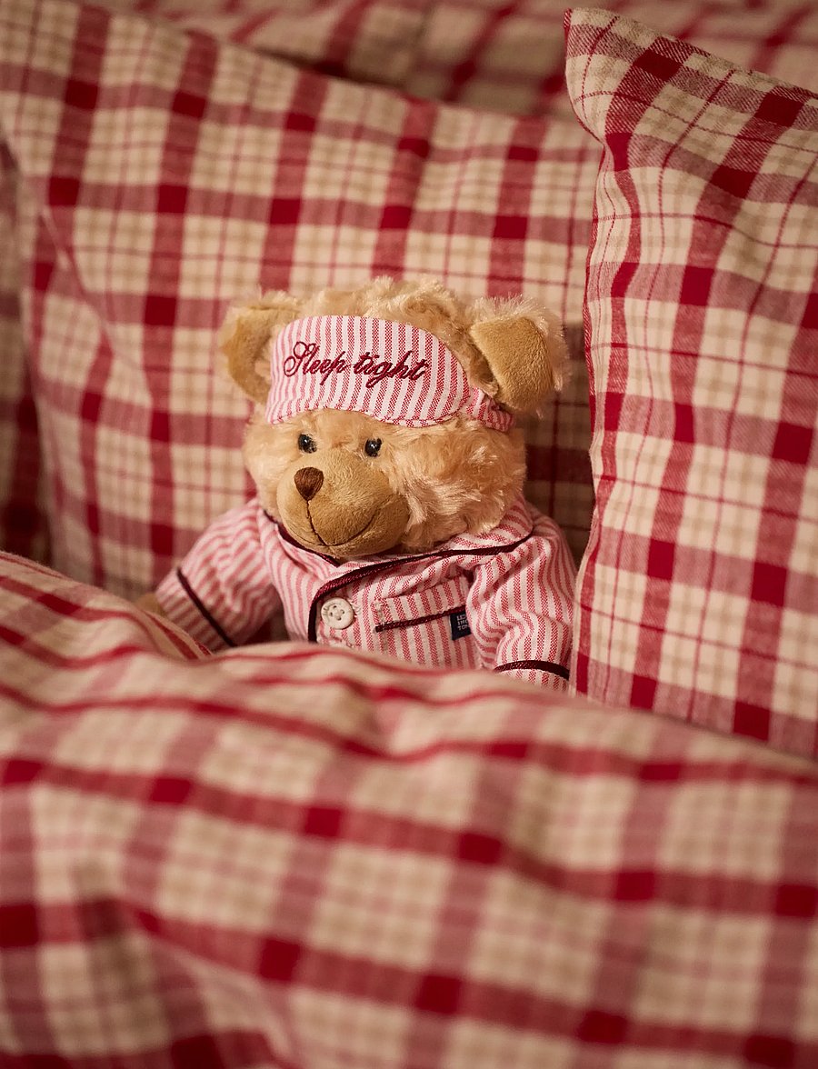 Lexington Home - RedBeige Checked Cotton Flannel Bed Set - red/beige - 3