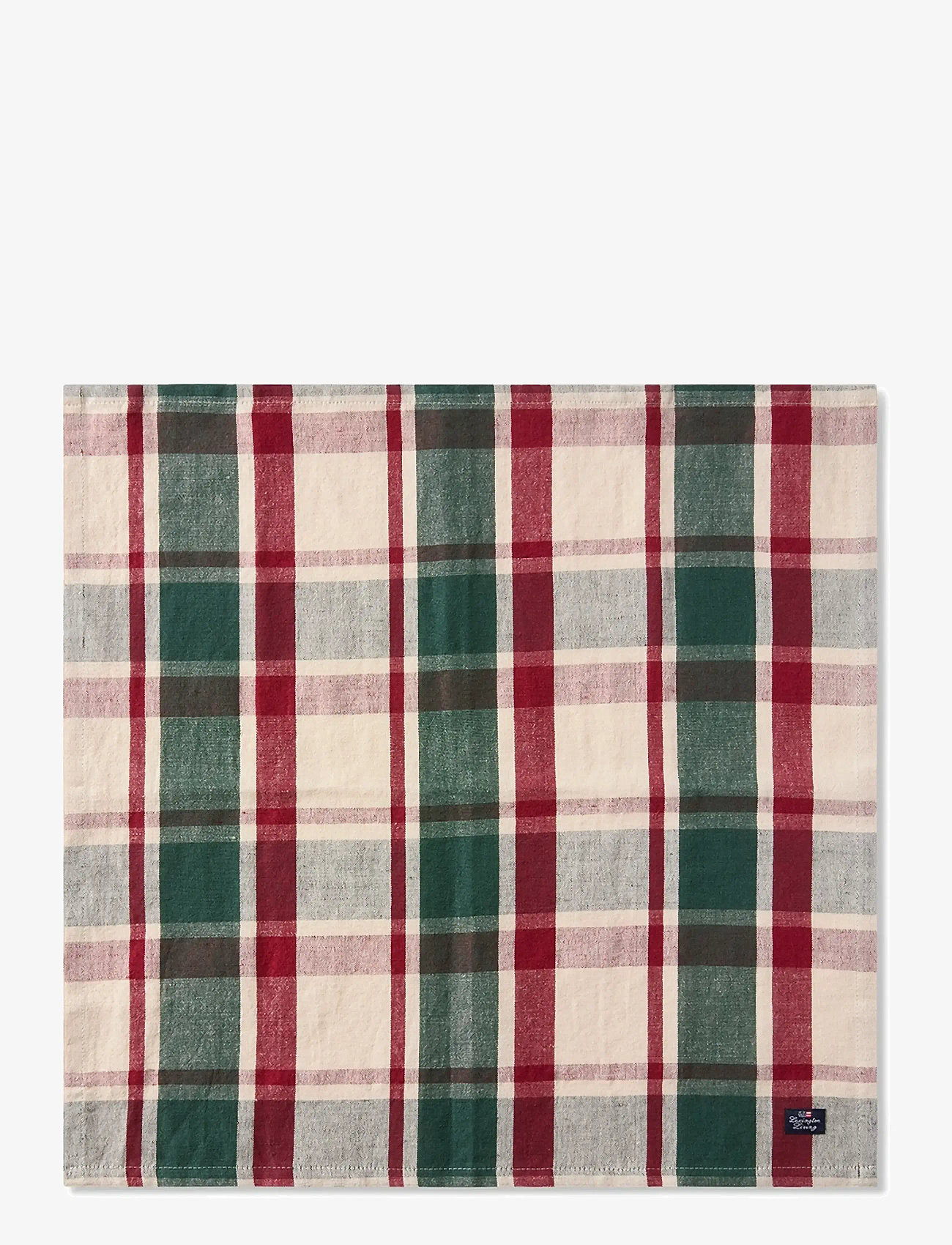 Lexington Home - Checked Linen/Cotton Napkin - stoffservietten - green/red/beige - 0