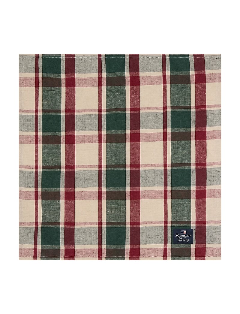 Lexington Home - Checked Linen/Cotton Napkin - stoffservietten - green/red/beige - 2