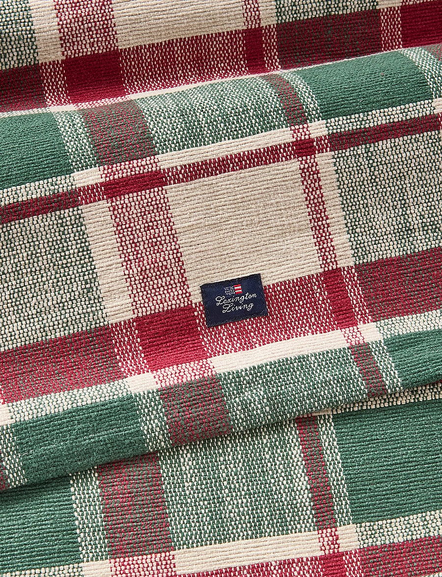 Lexington Home - Checked Organic Cotton Rib Runner - tischdecken & tischläufer - green/red/beige - 1