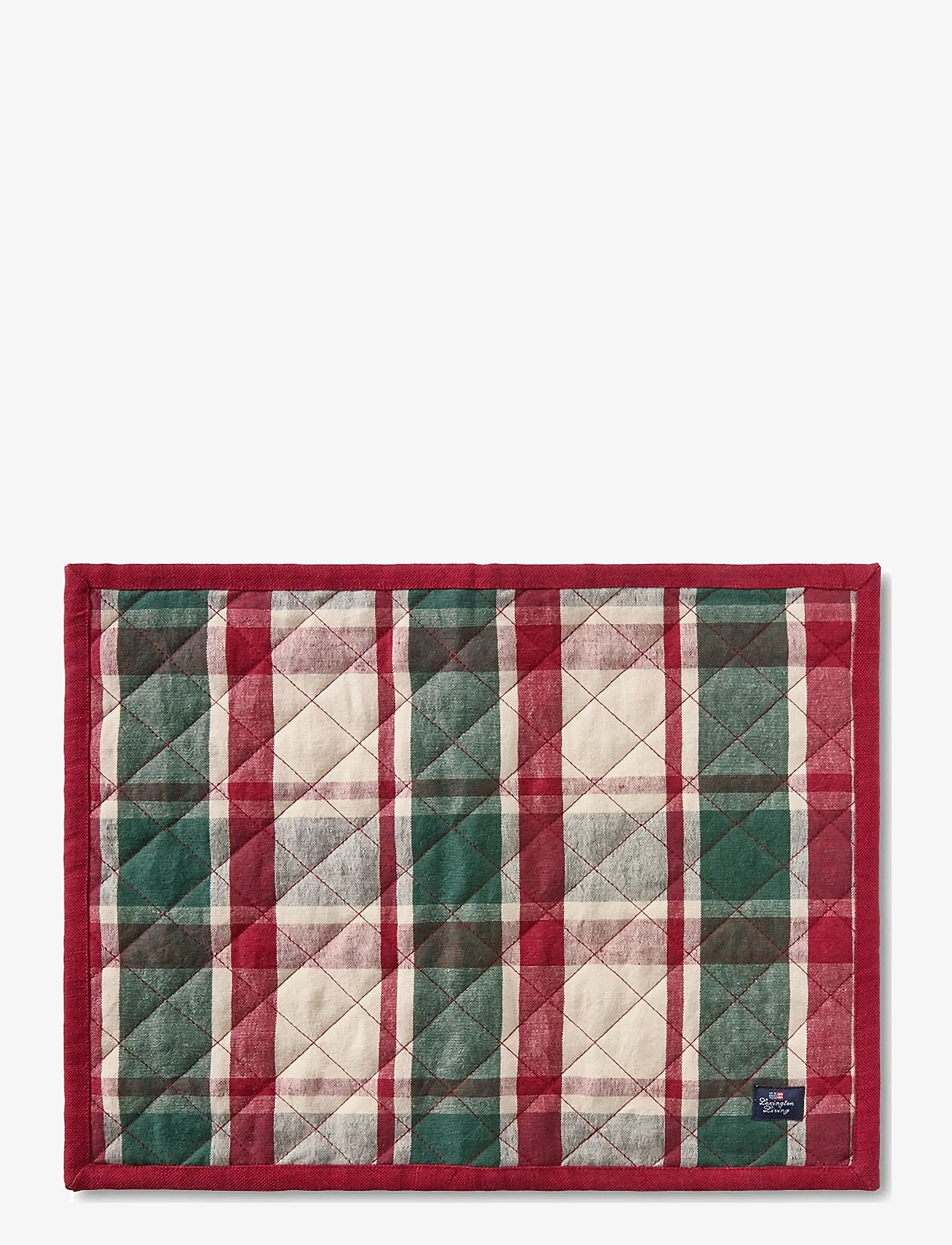 Lexington Home - Quilted Checked Linen/Cotton Placemat - nach preis einkaufen - green/red/beige - 0