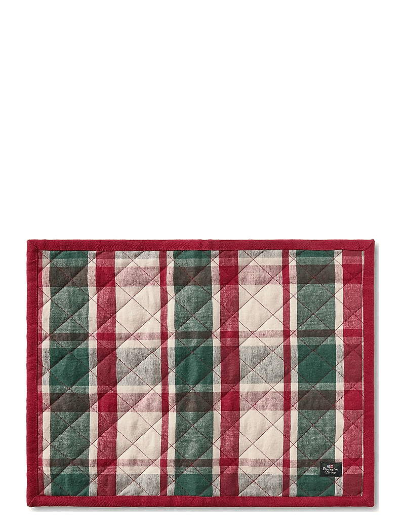 Lexington Home - Quilted Checked Linen/Cotton Placemat - nach preis einkaufen - green/red/beige - 0