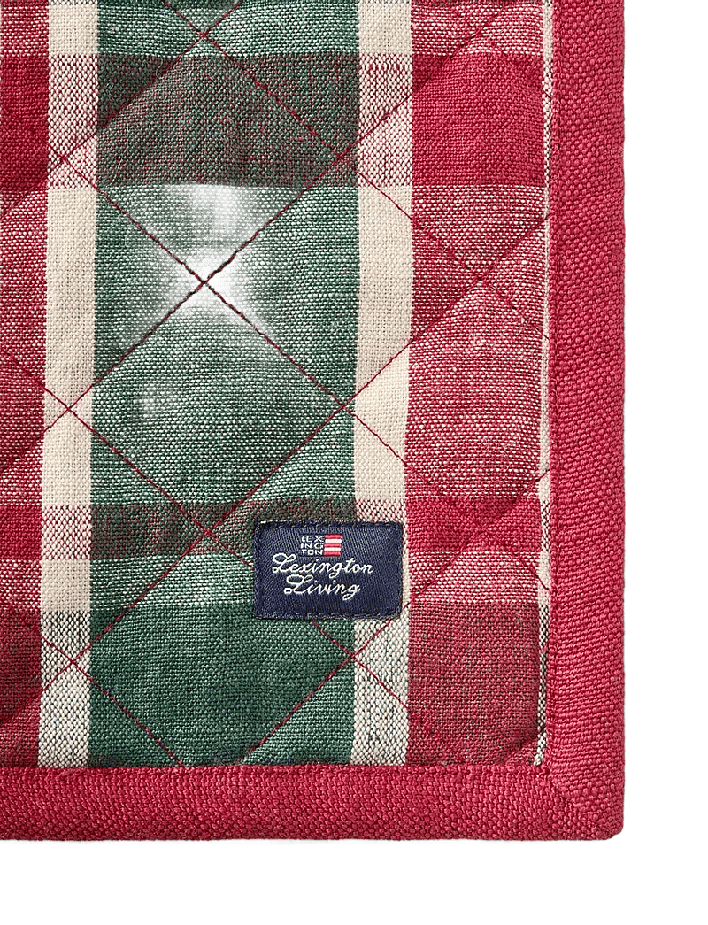 Lexington Home - Quilted Checked Linen/Cotton Placemat - nach preis einkaufen - green/red/beige - 2