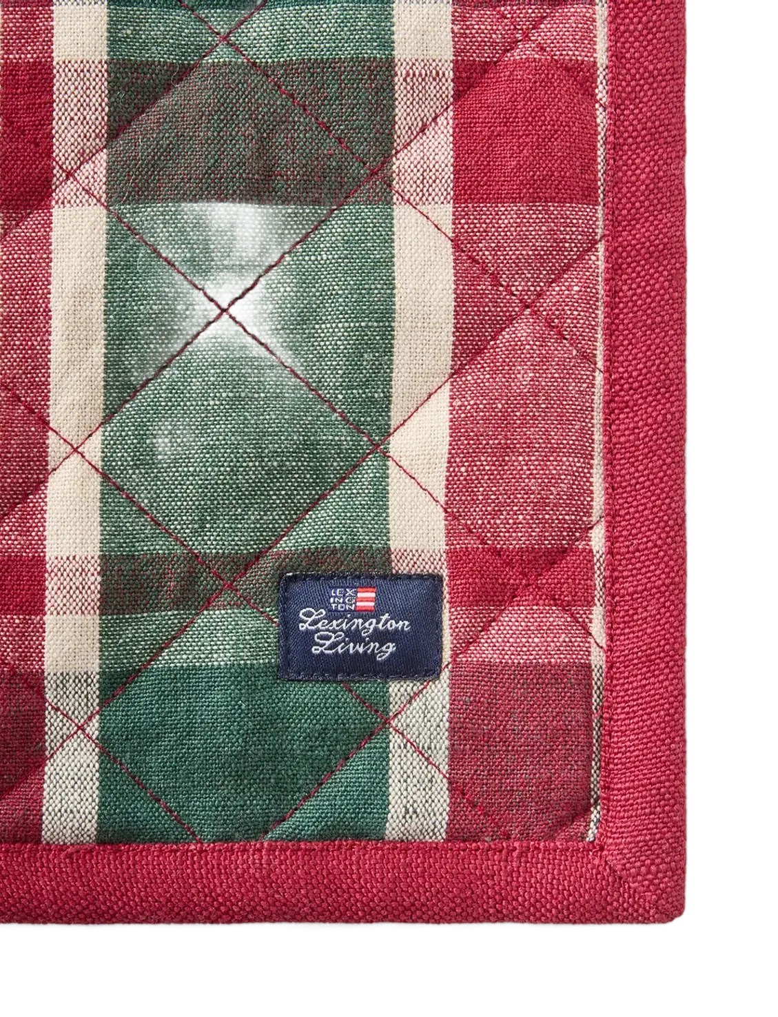 Lexington Home - Quilted Checked Linen/Cotton Placemat - sets de table et dessous de verre - green/red/beige - 2