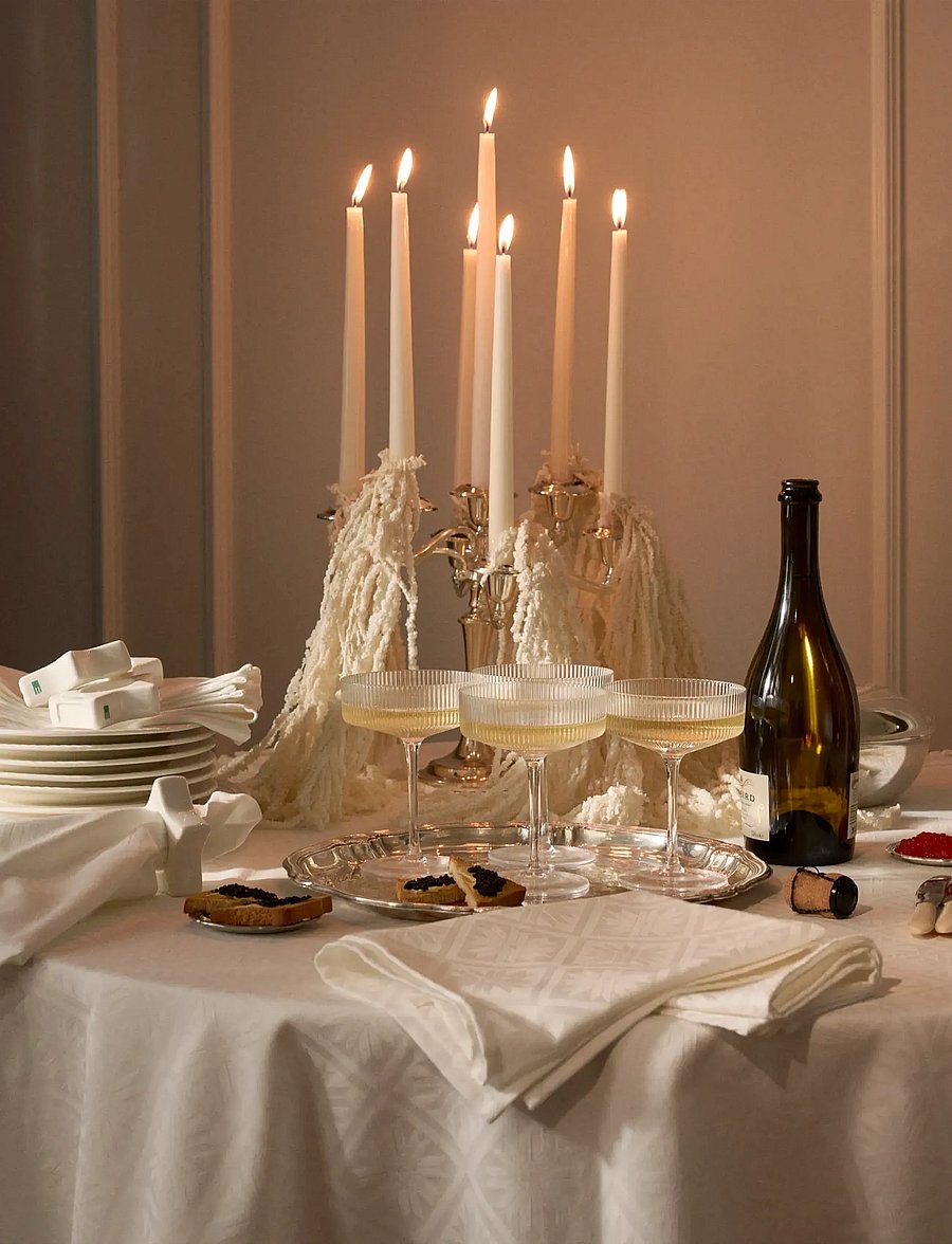 Lexington Home - White Jacquard Cotton Tablecloth - tischdecken & tischläufer - white - 4