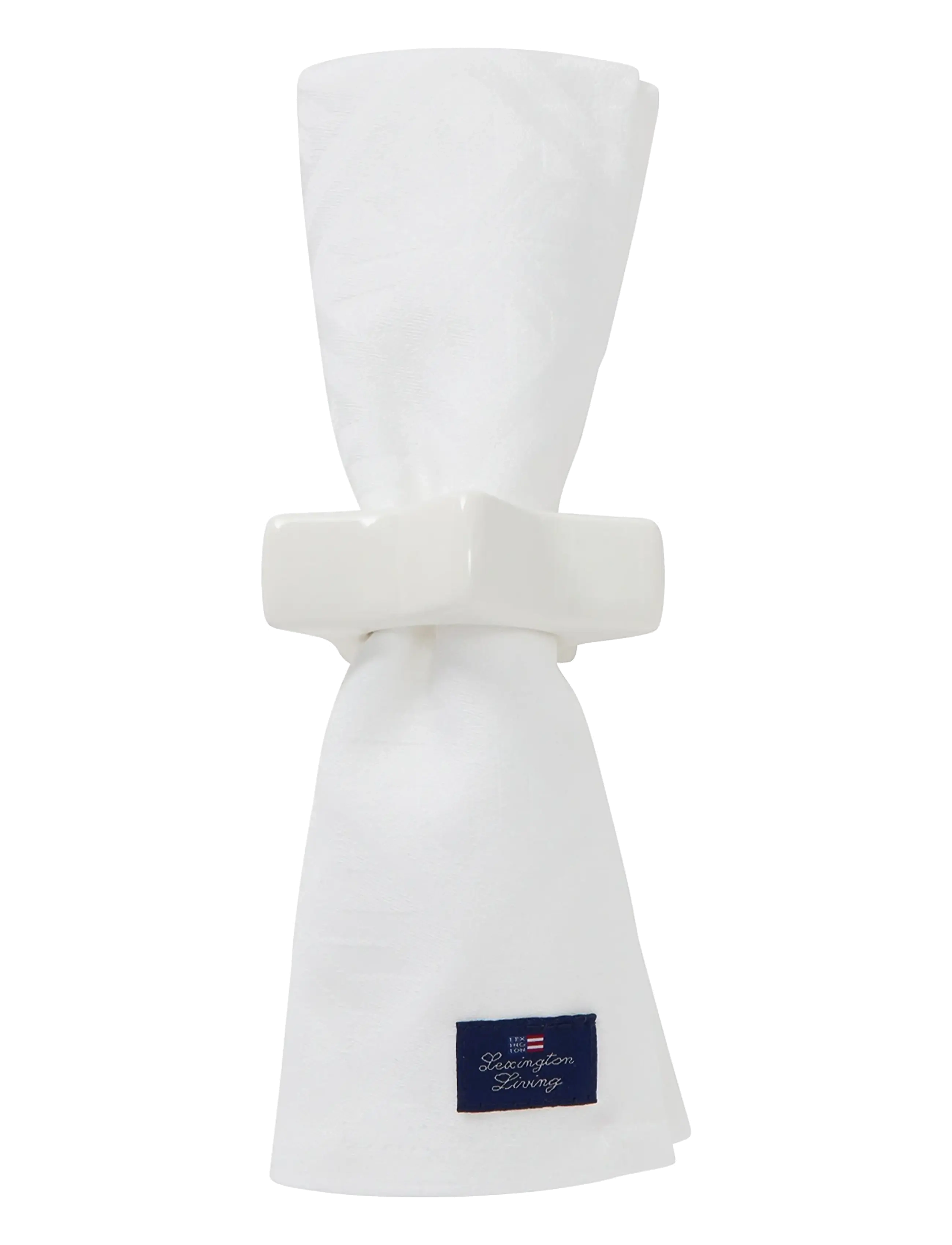 White Jacquard Cotton Napkin - WHITE