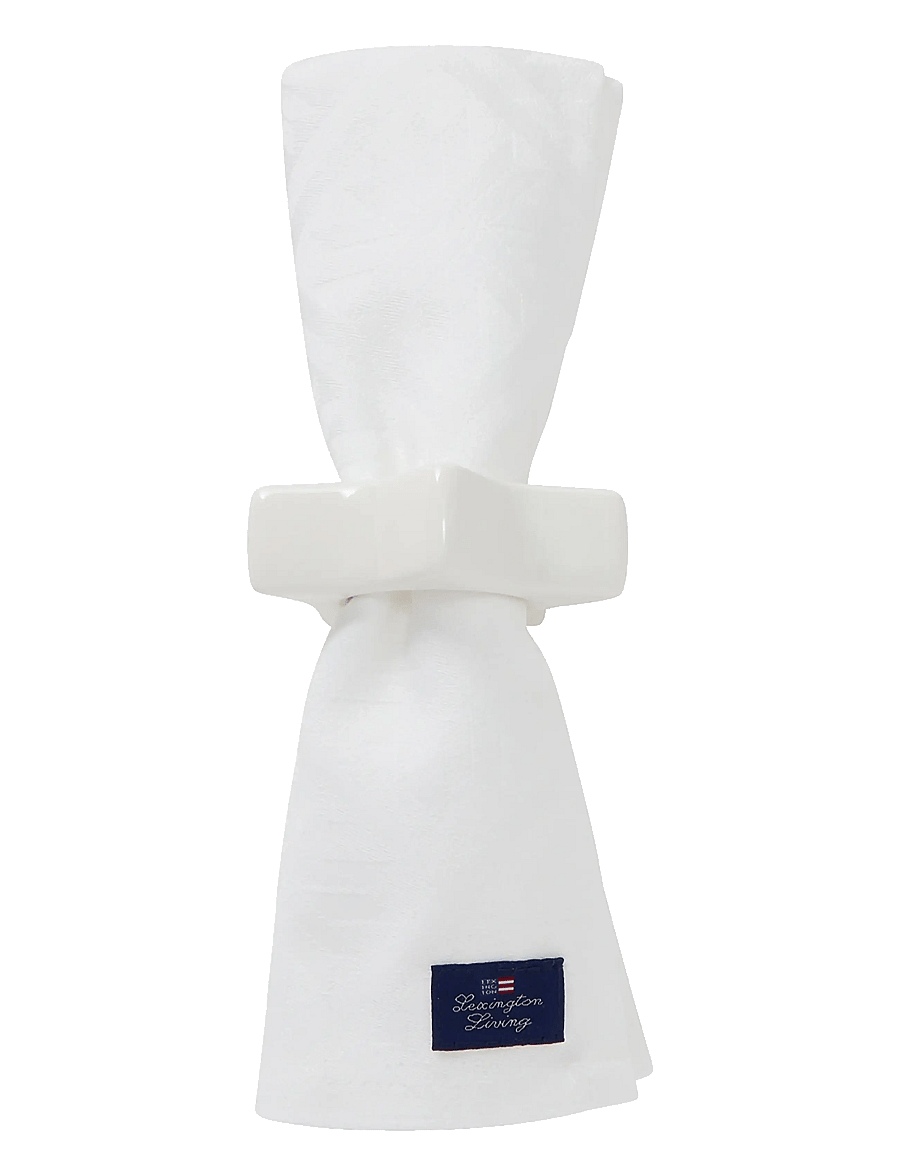 Lexington Home - White Jacquard Cotton Napkin - white - 0