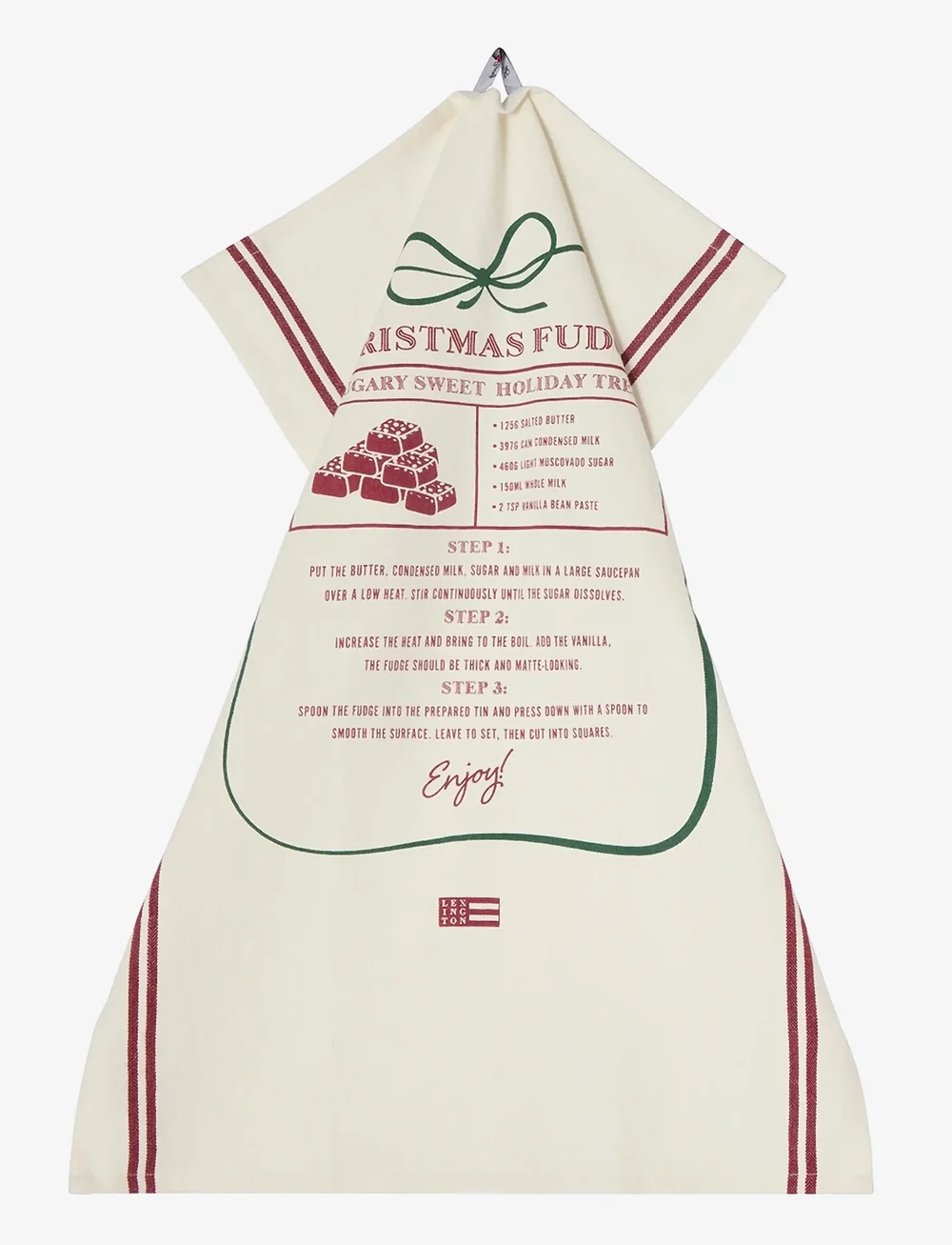 Lexington Home - Christmas Fudge Org Cotton Kitchen Towel - kökshanddukar - white/red/green - 1