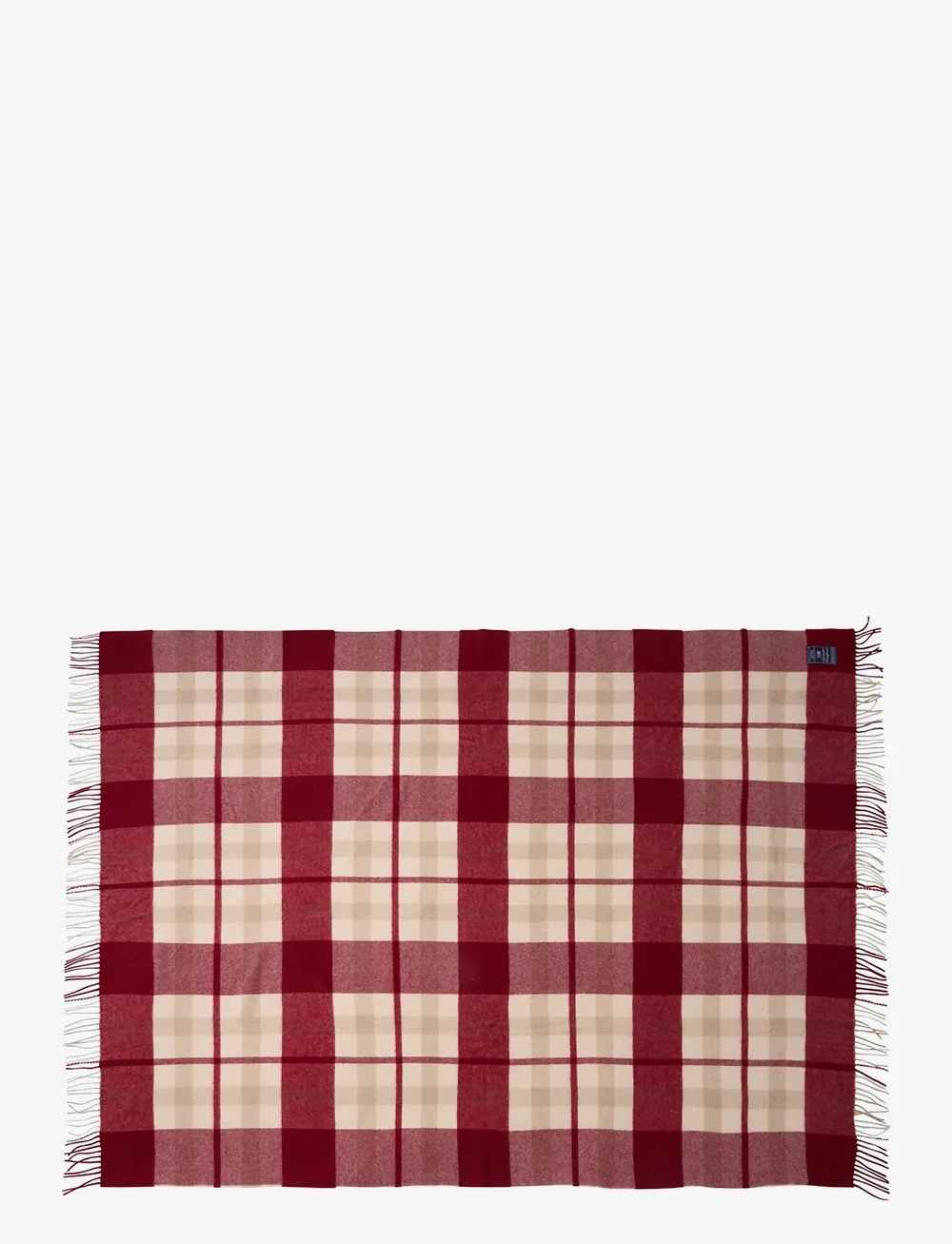 Lexington Home - Red/Beige Checked Recycled Wool Throw - osta hinna alusel - red/beige - 1