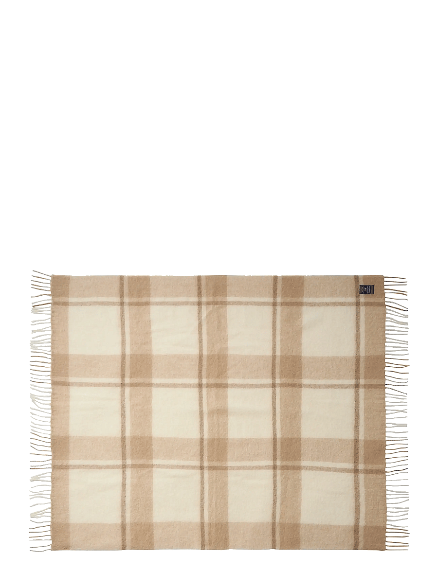Lexington Home - Beige/White Checked Mohair Mix Throw - osta hinna alusel - beige/lt beige/white - 2