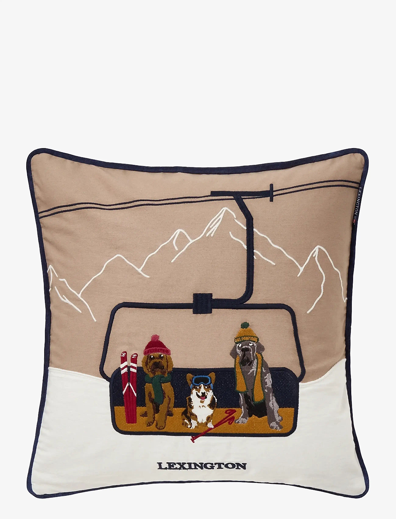 Lexington Home - Dog Lift Organic Cotton Twill Patch Pillow Cover - beige/white multi - 0