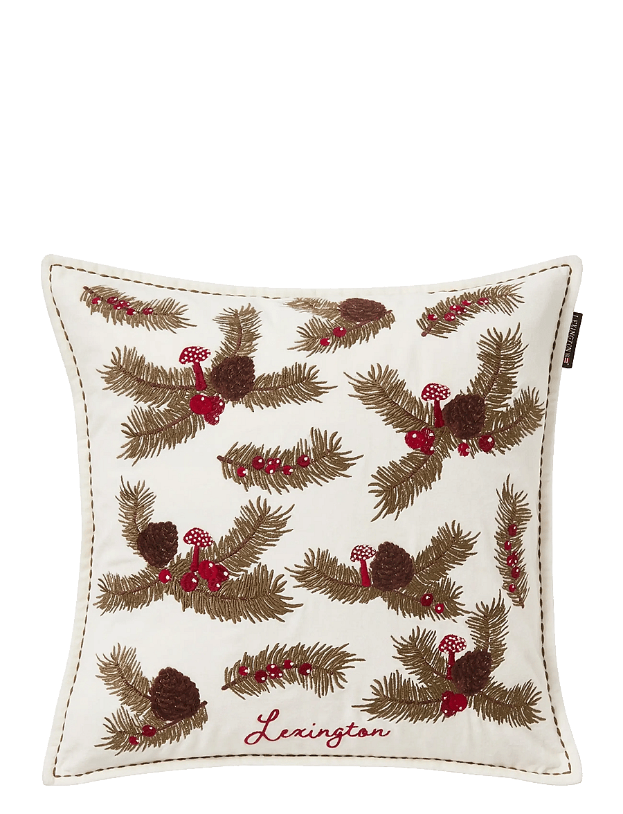 Lexington Home - Pine Twigs Organic Cotton Velvet Pillow Cover - padjad - white multi - 1