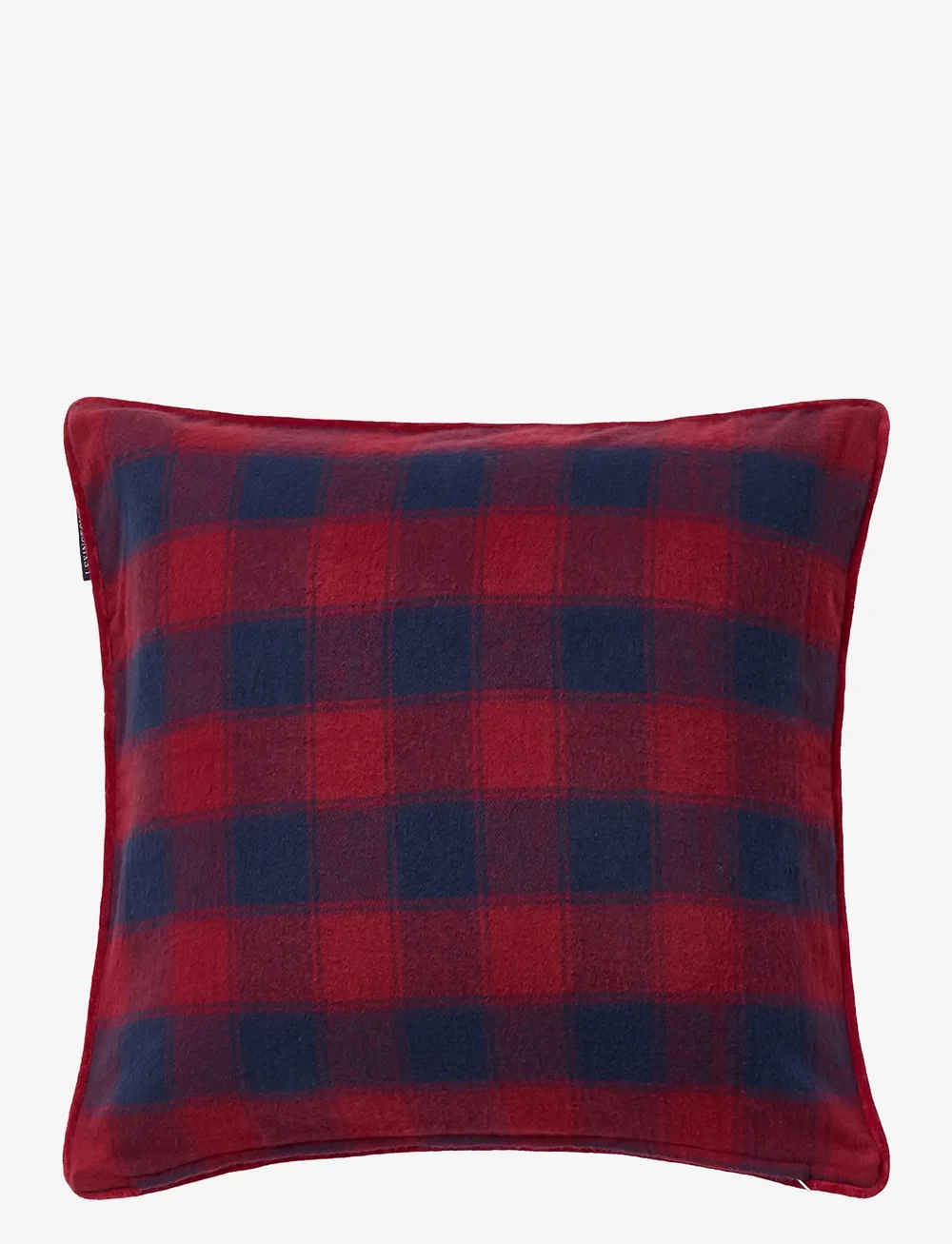 Lexington Home - Wrapped Checked Organic Flannel Pillow Cover - köp efter pris - dk blue/red - 1