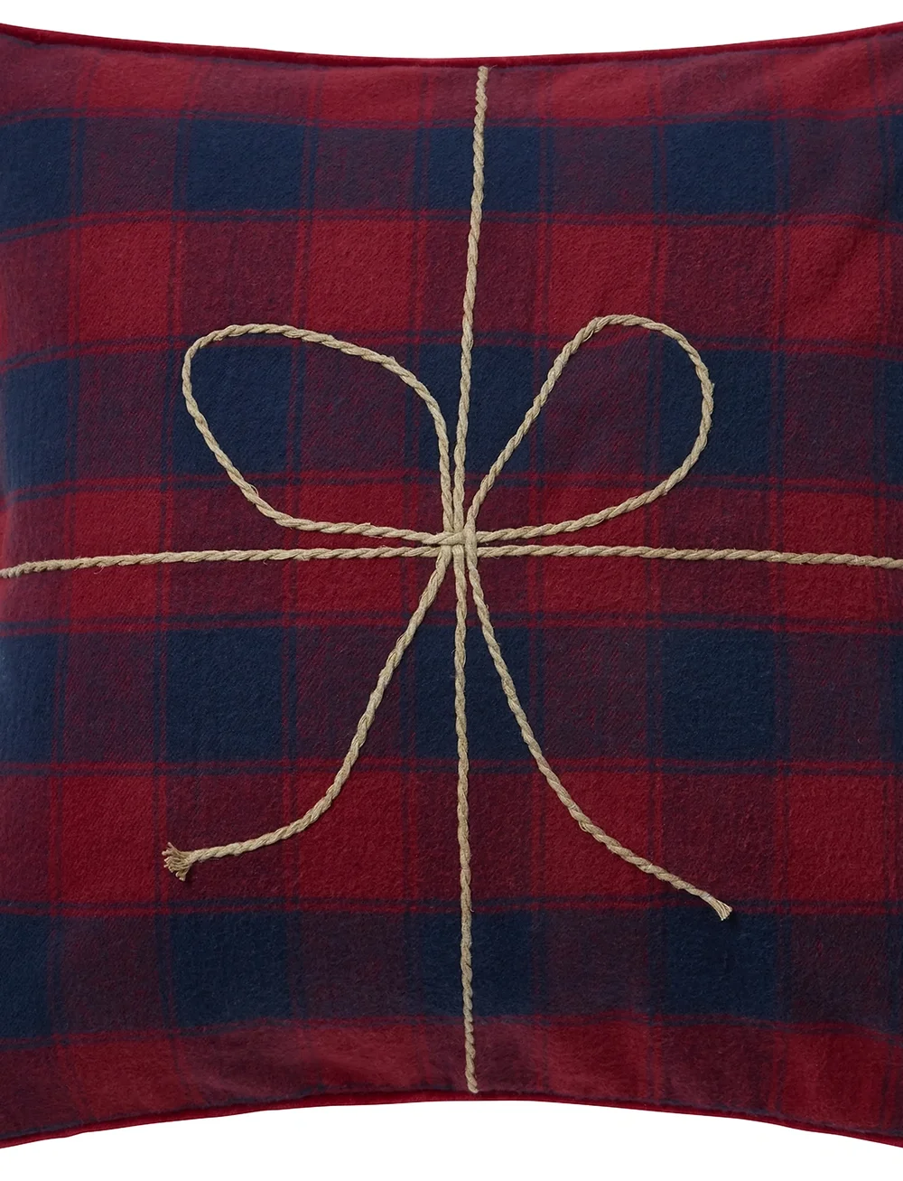 Lexington Home - Wrapped Checked Organic Flannel Pillow Cover - köp efter pris - dk blue/red - 2