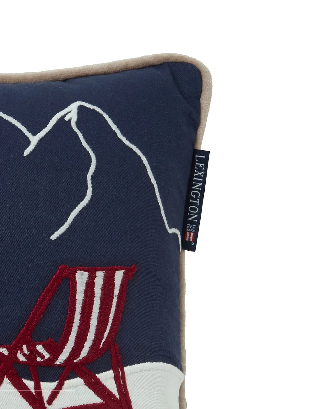 Lexington Home - Ski Resort Organic Cotton Twill 50x30 Pillow - køb efter pris - white/dk blue multi - 3